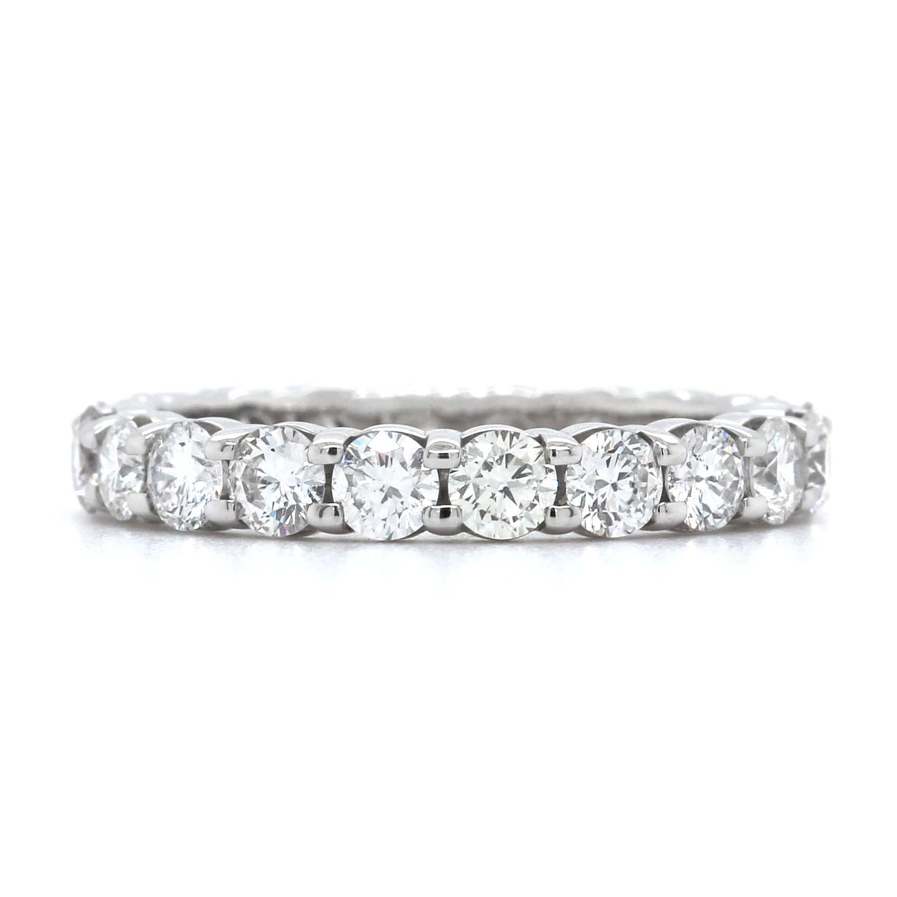 Platinum Shared Prong Eternity Diamond Band - Image 4