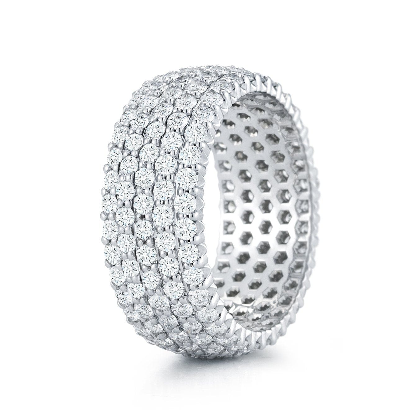 18K White Gold 5 Row Diamond Eternity Band - Image 3
