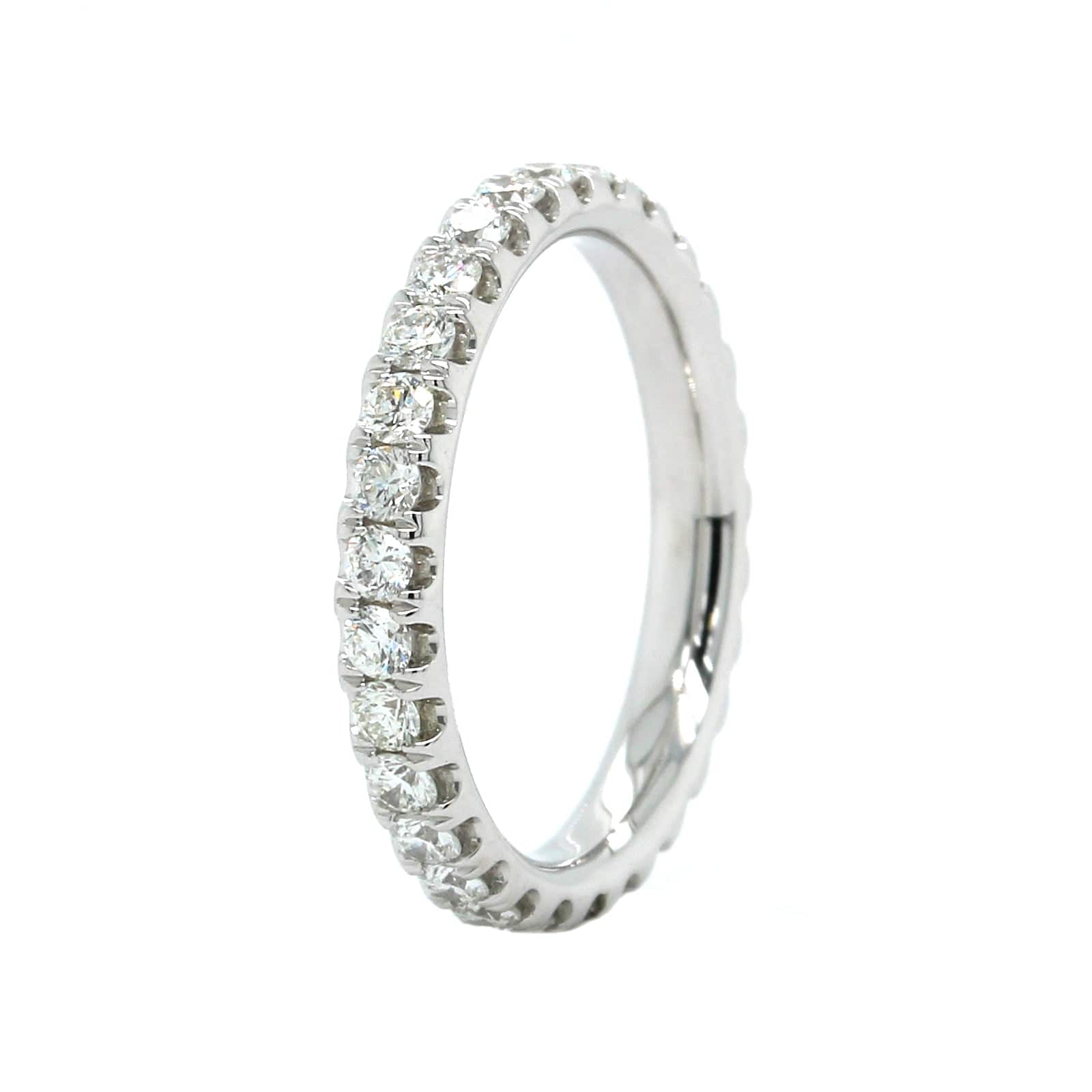18K White Gold Shared Prong Diamond Eternity Band - Image 2