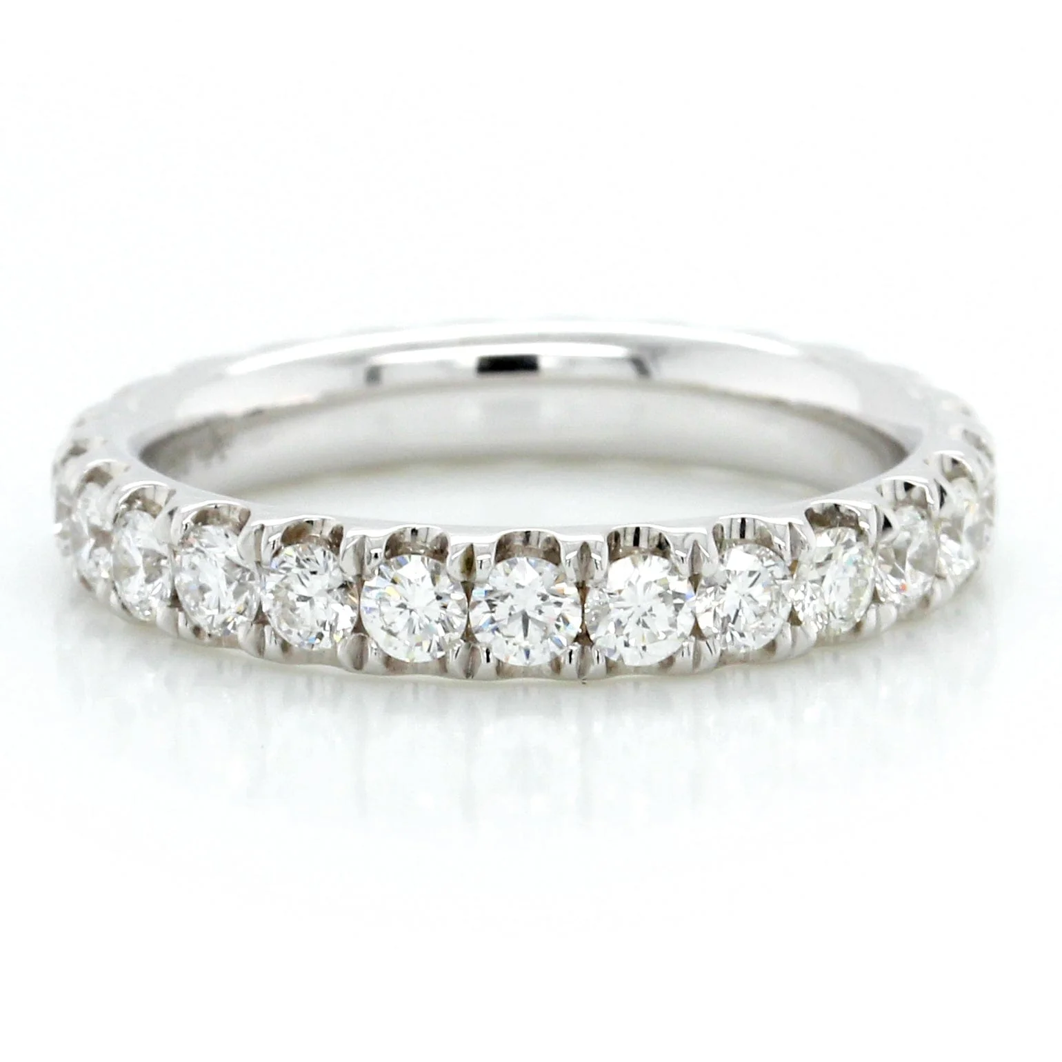 18K White Gold Diamond Prong Eternity Band