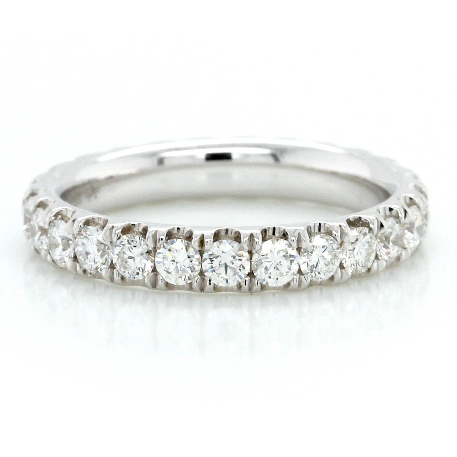 18K White Gold Diamond Prong Eternity Band - Image 2