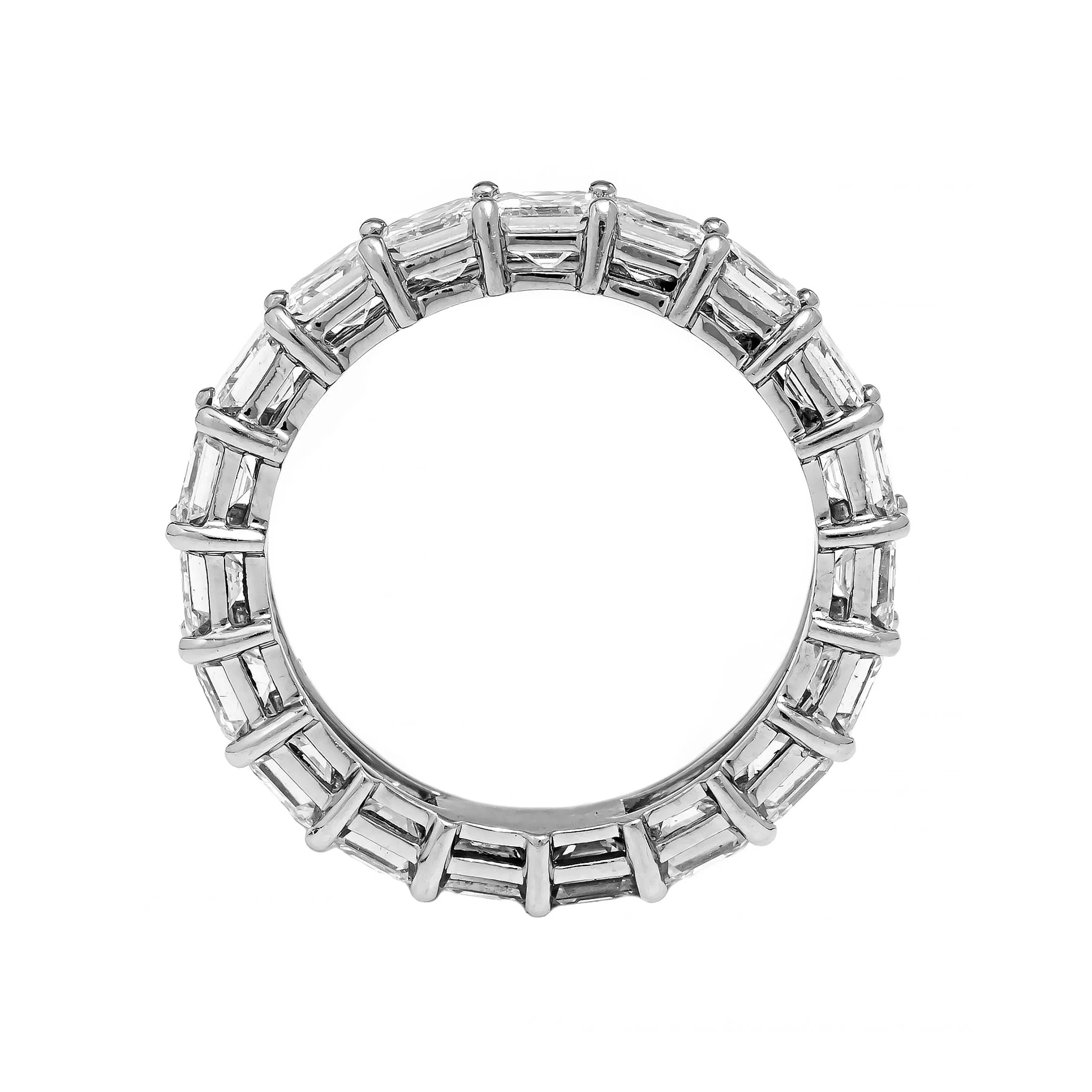 Platinum Shared Prong Asscher Cut Diamond Eternity Band - Image 3