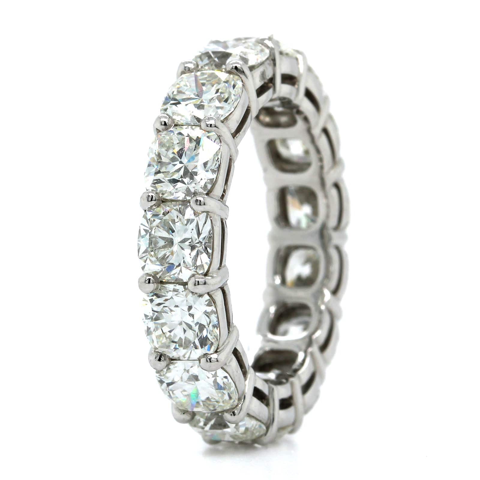 Platinum Shared Prong Cushion Cut Diamond Eternity Band - Image 2