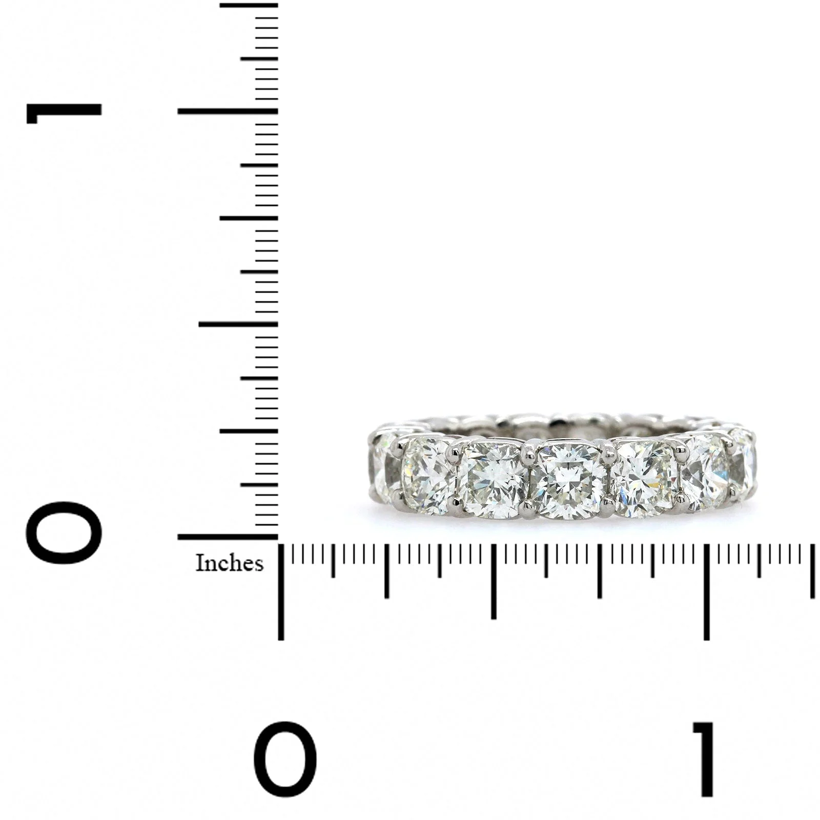 Platinum Shared Prong Cushion Cut Diamond Eternity Band - Image 4