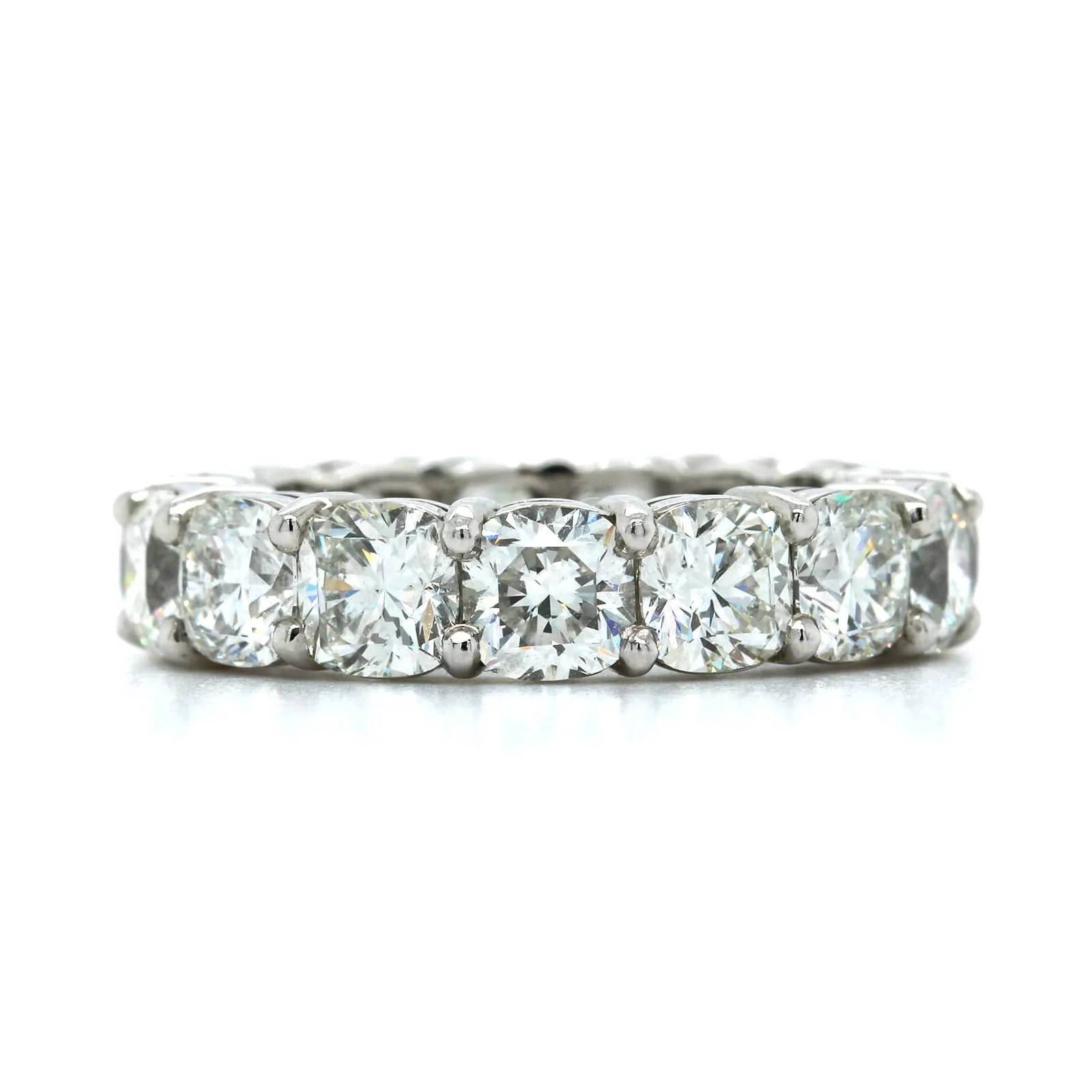 Platinum Shared Prong Cushion Cut Diamond Eternity Band - Image 6