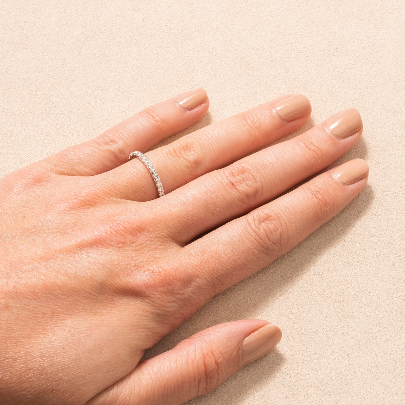 Platinum Shared Prong Diamond Eternity Band - Image 2