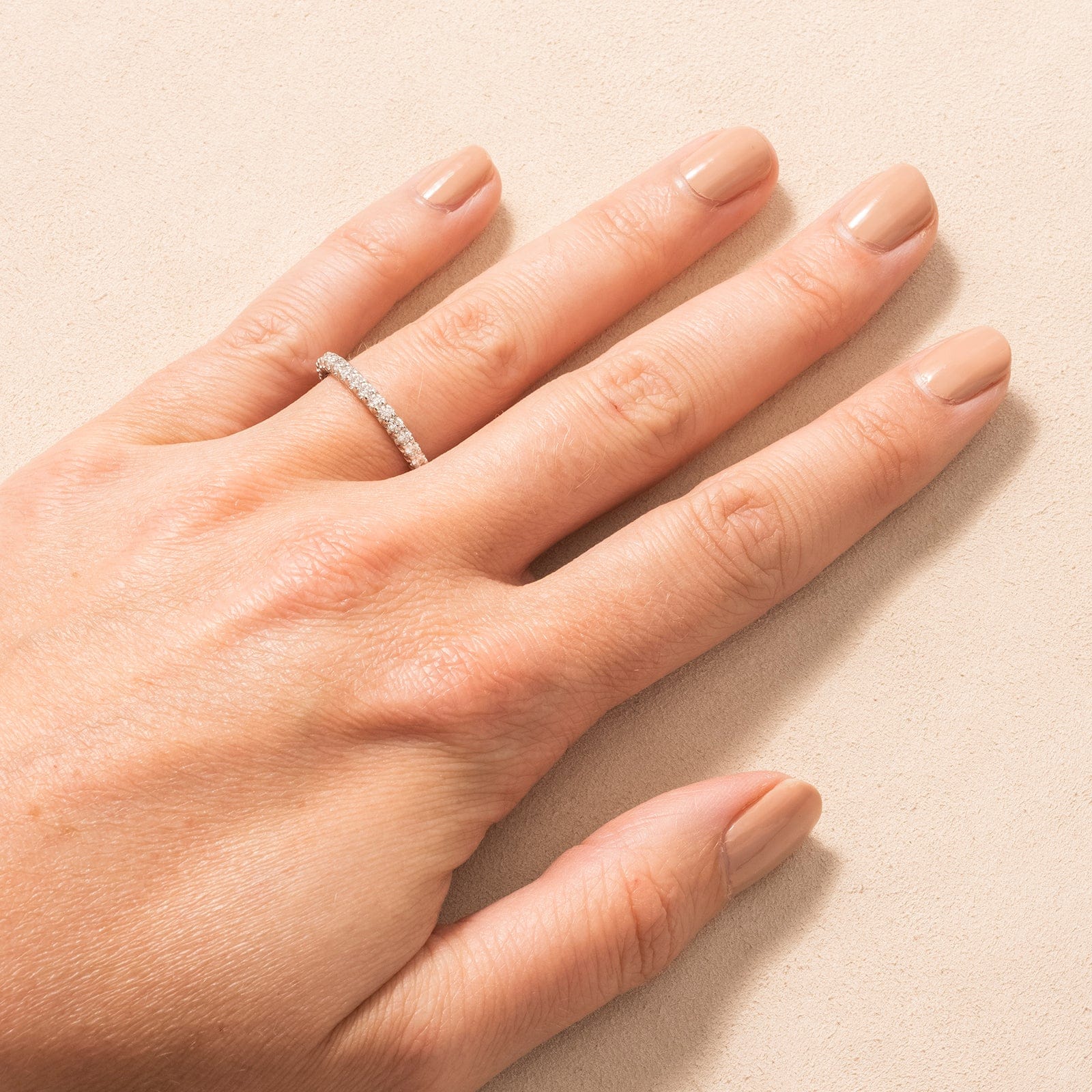 Platinum Shared Prong Diamond Eternity Band - Image 2