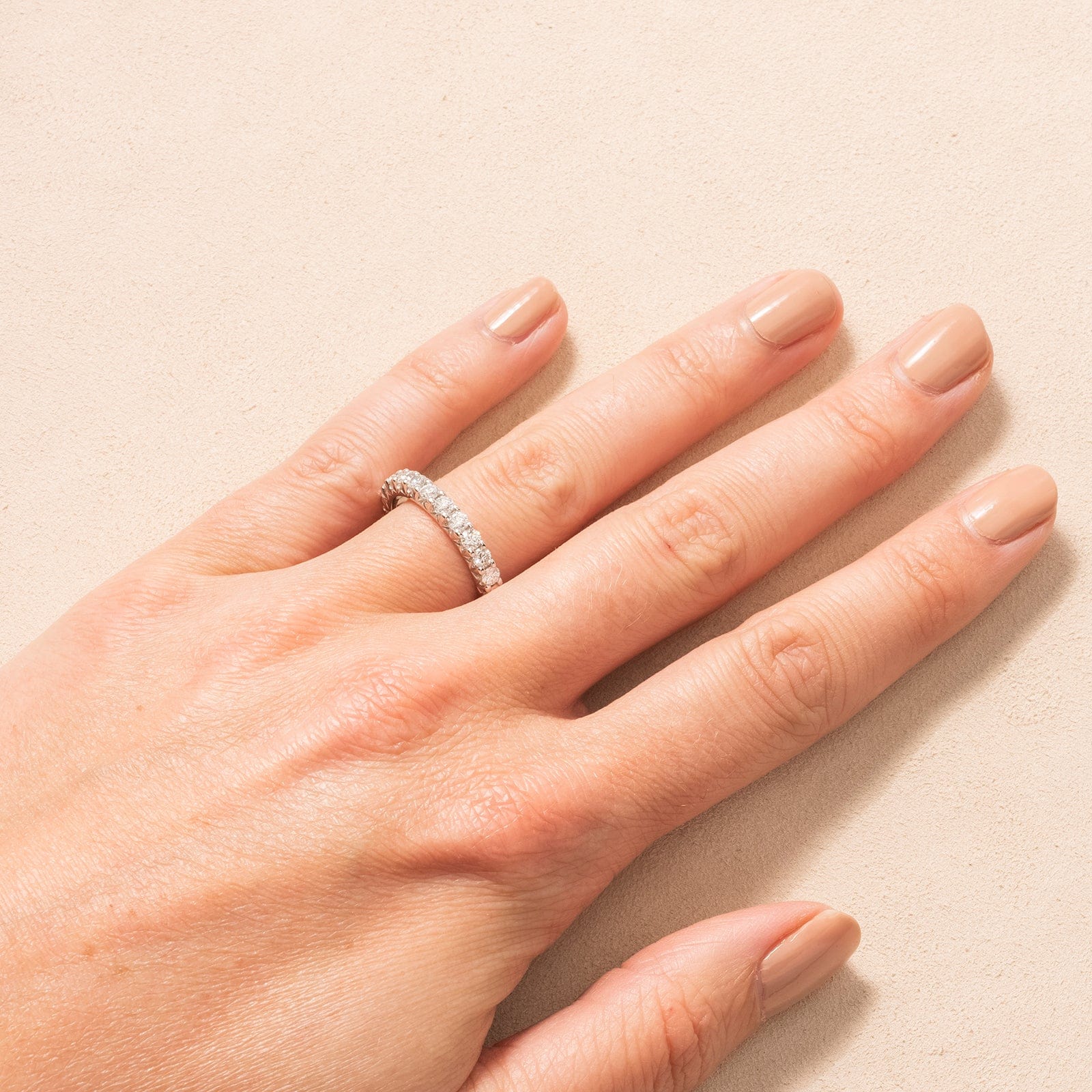 Platinum Shared Prong Diamond Eternity Band - Image 2