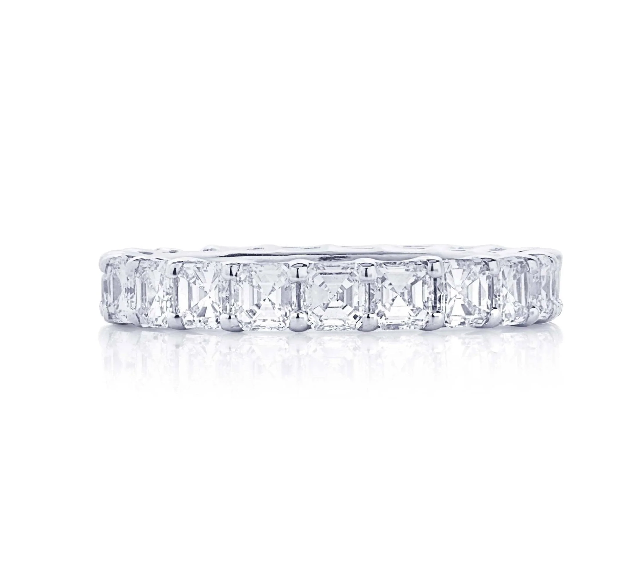 Platinum Emerald Cut Diamond Eternity Band
