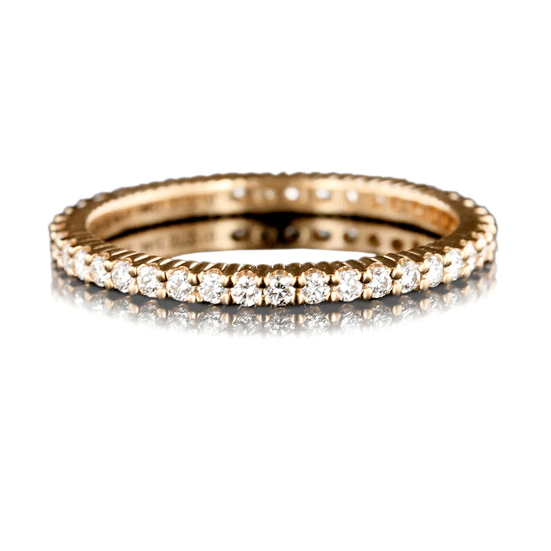 18K Rose Gold Shared Prong Diamond Band