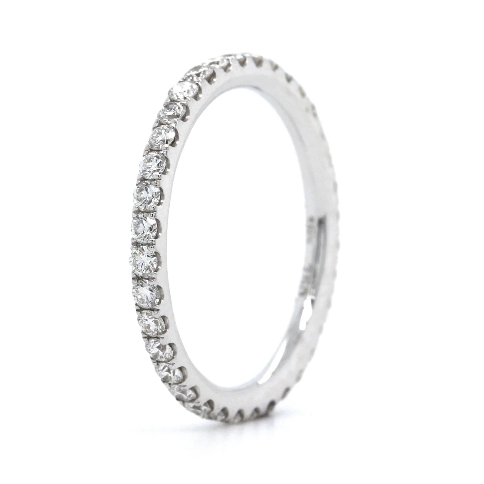 18K White Gold Shared Prong Diamond Eternity Band - Image 2