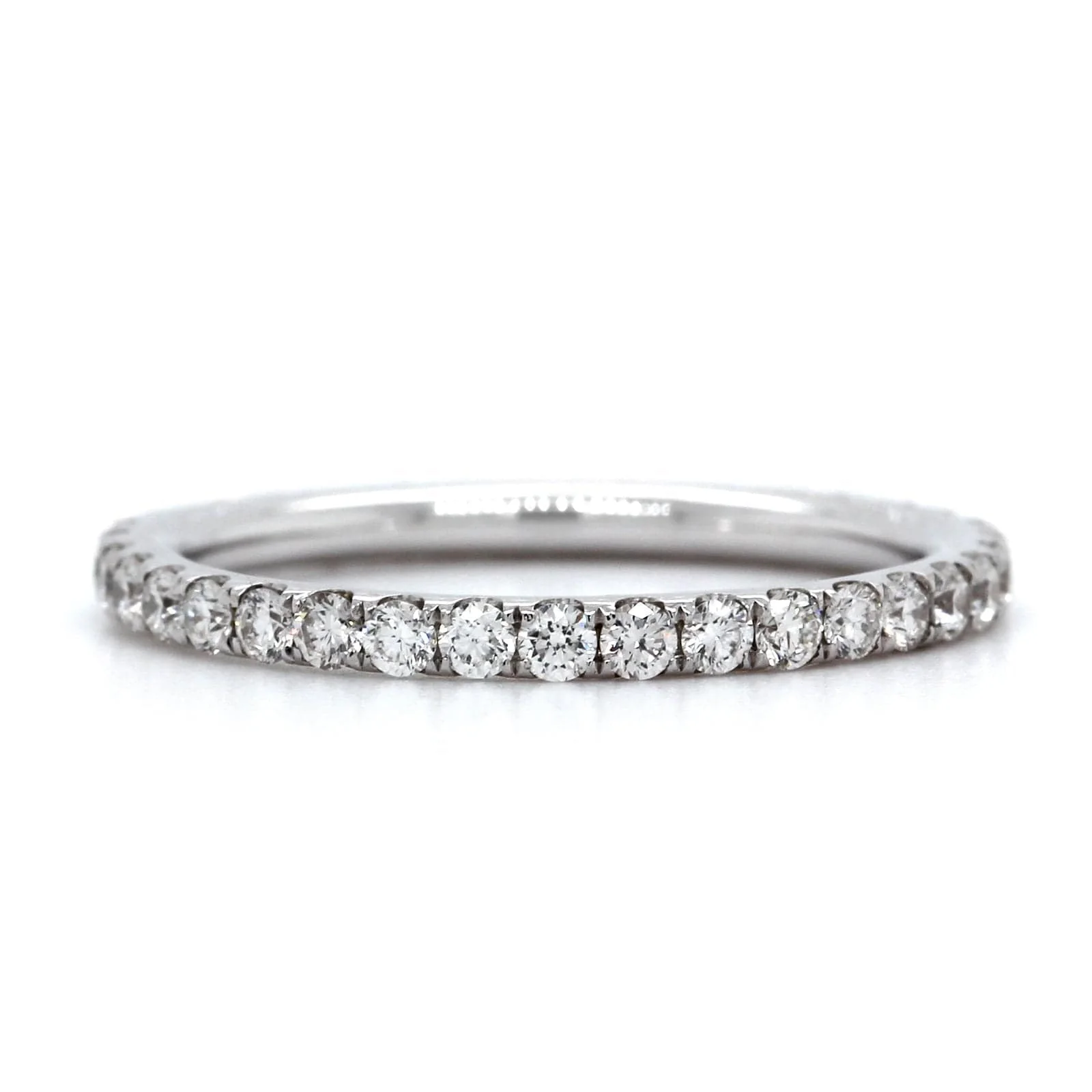 18K White Gold Shared Prong Diamond Eternity Band - Image 4