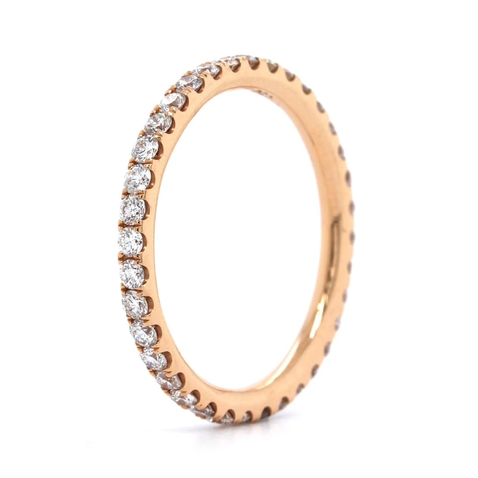 18K Rose Gold Shared Prong Diamond Eternity Band - Image 2