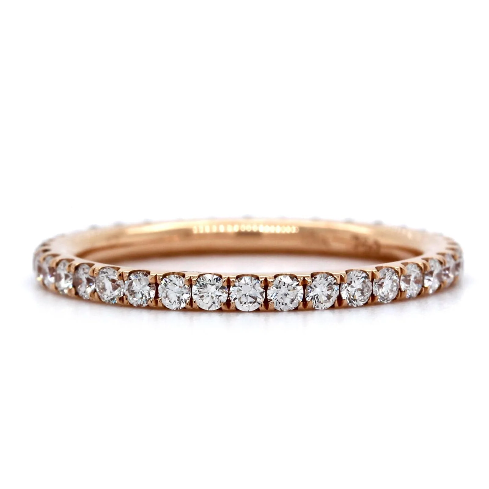 18K Rose Gold Shared Prong Diamond Eternity Band - Image 4