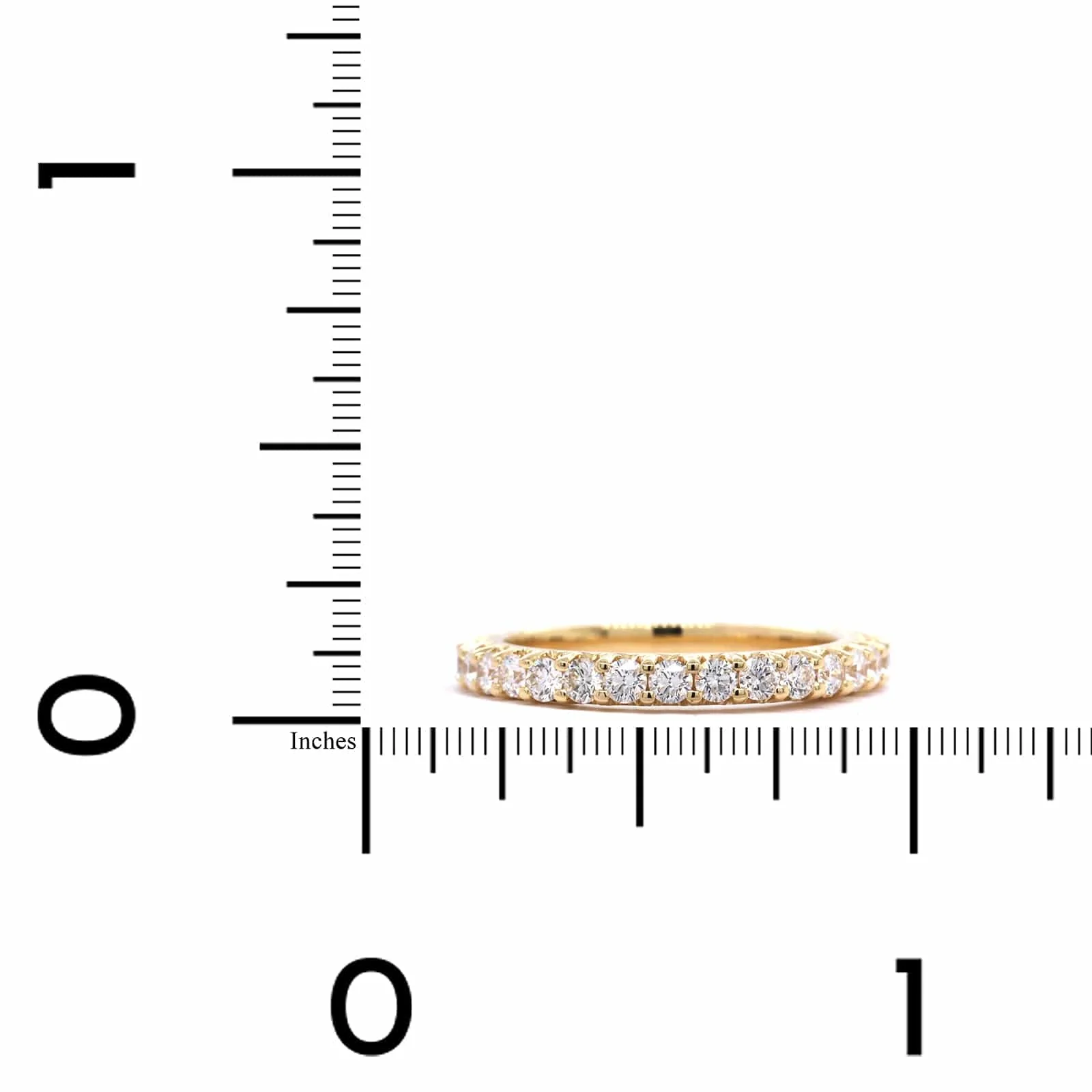 18K Yellow Gold Shared Prong Diamond Eternity Band - Image 4