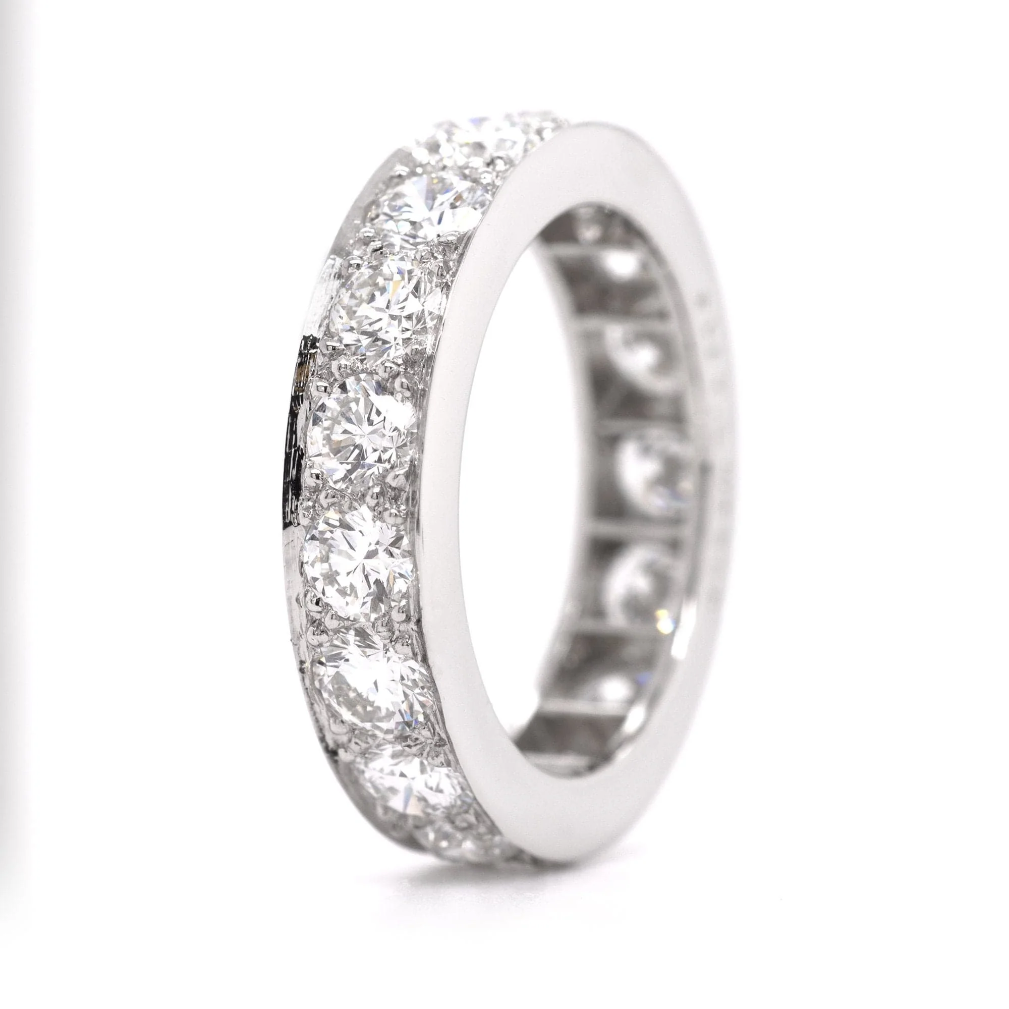 Oscar Heyman Platinum Bead Set Diamond Eternity Band - Image 3