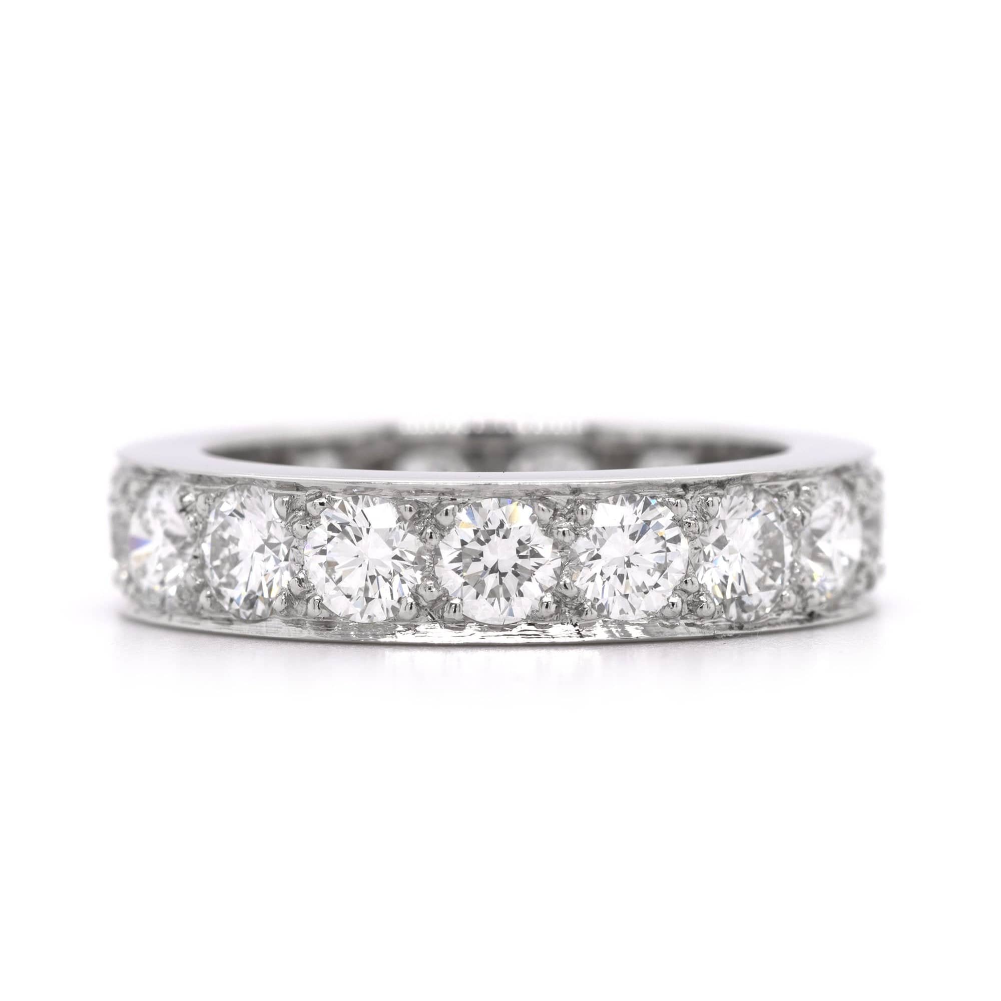 Oscar Heyman Platinum Bead Set Diamond Eternity Band - Image 5