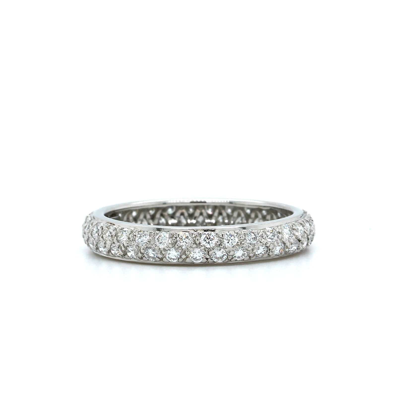 Platinum 2 Row Dome Diamond Eternity Band