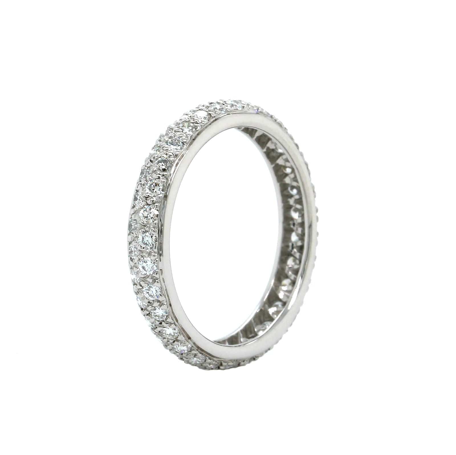 Platinum 2 Row Dome Diamond Eternity Band - Image 2