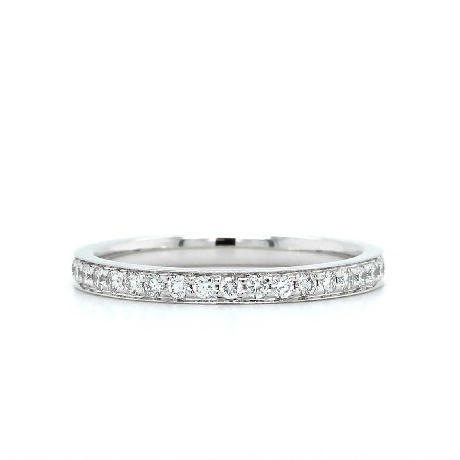 Platinum Bead Set Diamond Eternity Band