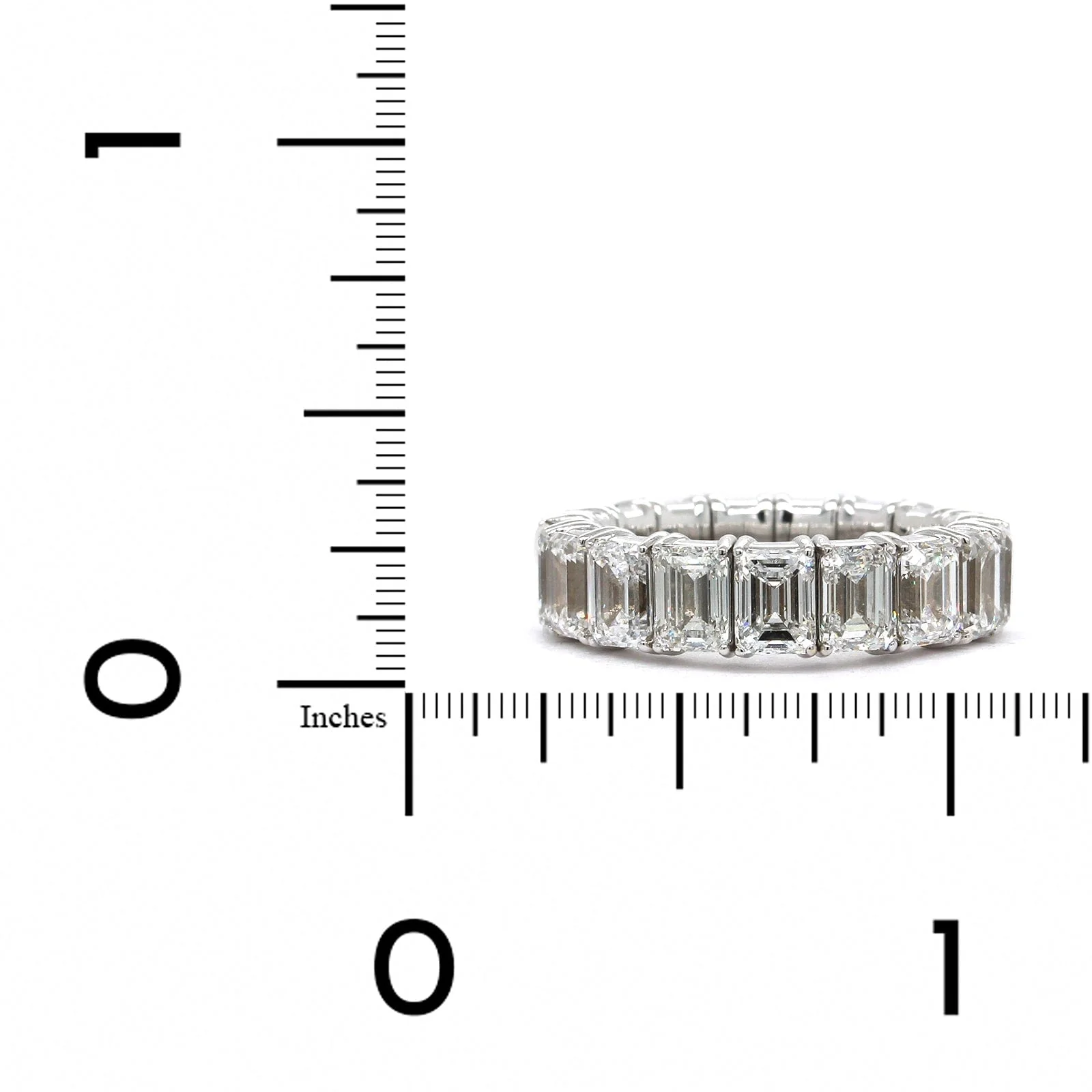 Zydo 18K White Gold Emerald Cut Diamond Eternity Stretch Band - Image 3