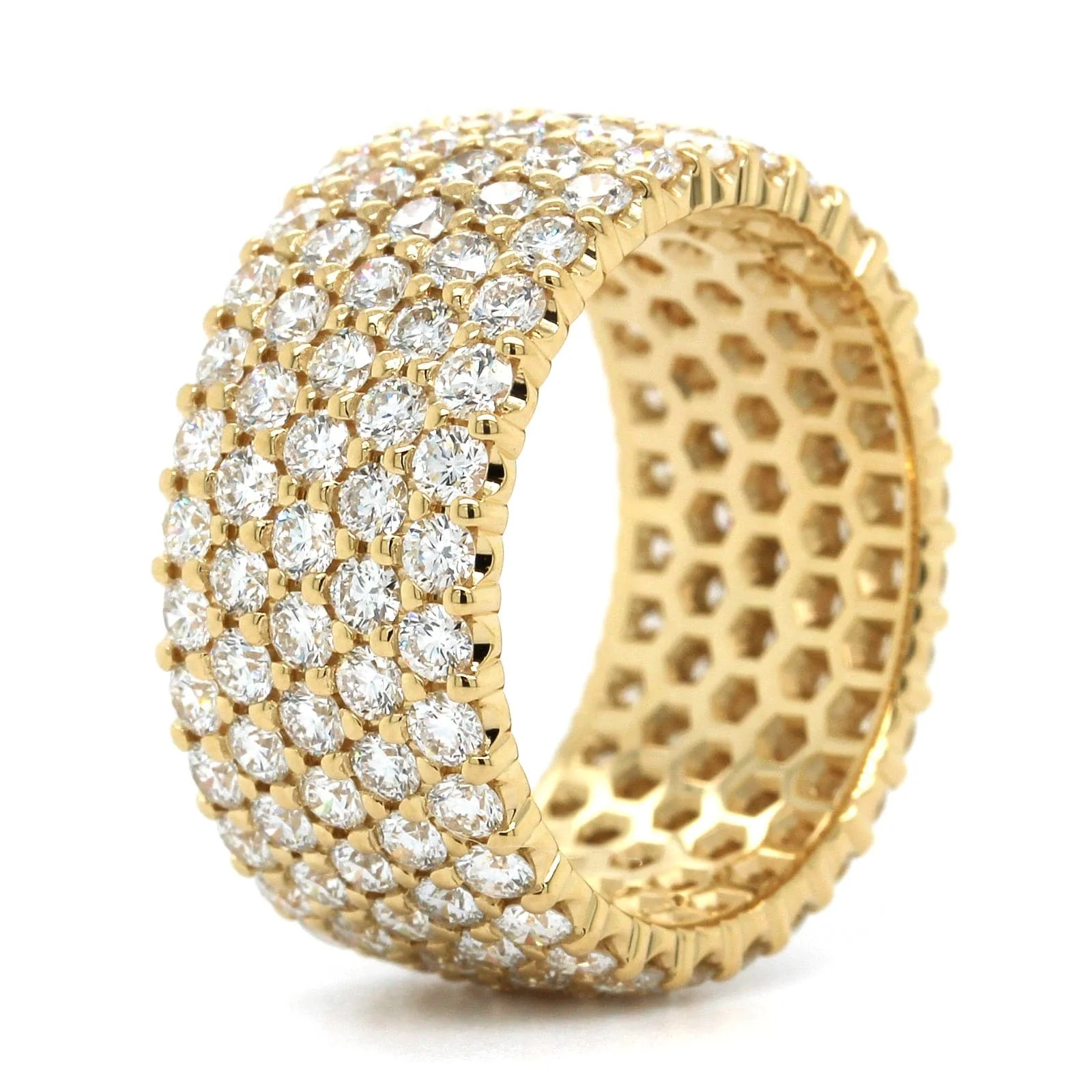18K Yellow Gold 5 Row Diamond Eternity Band - Image 2