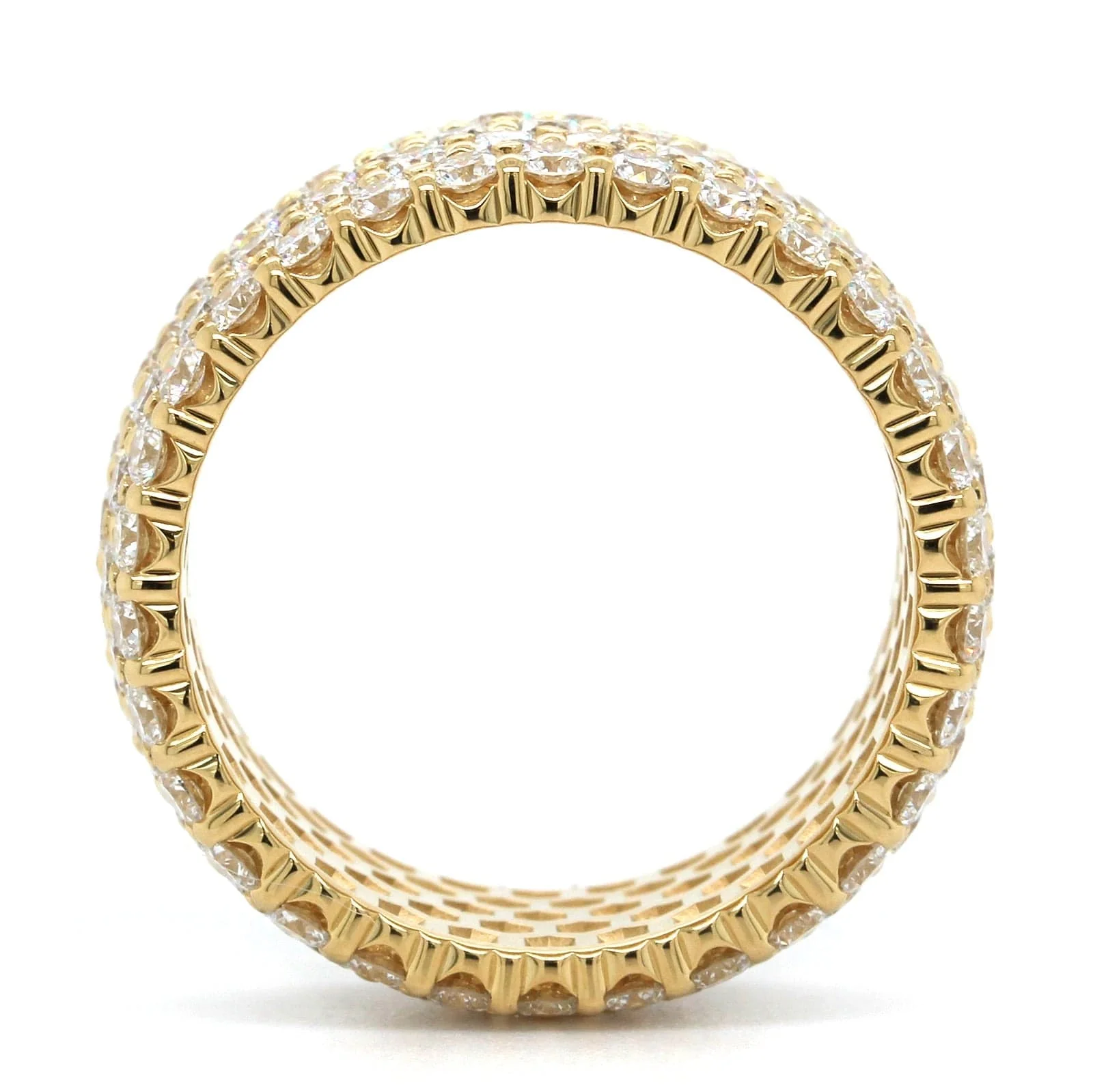 18K Yellow Gold 5 Row Diamond Eternity Band - Image 3