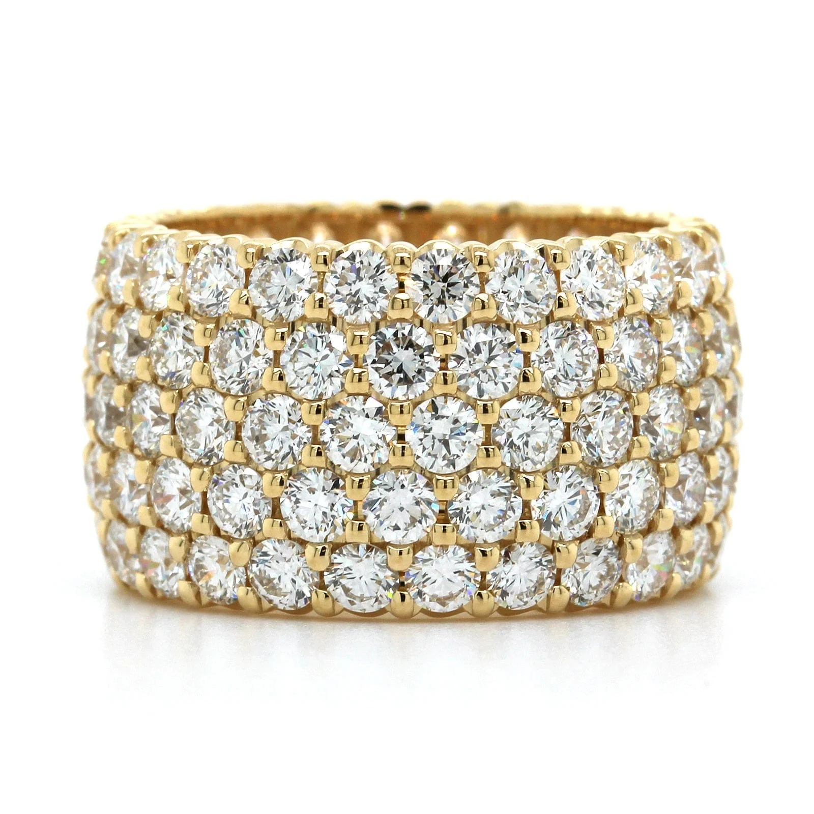 18K Yellow Gold 5 Row Diamond Eternity Band