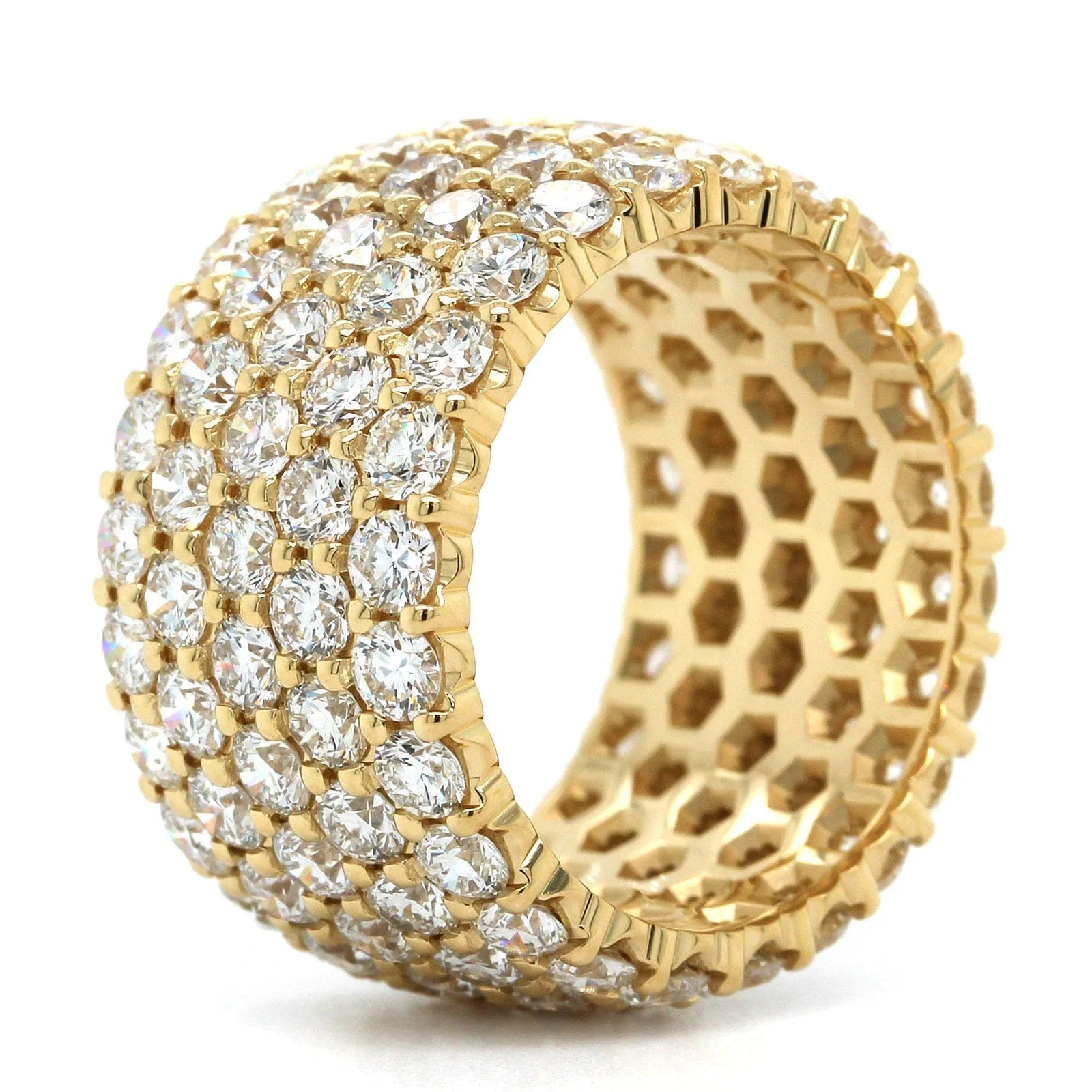 18K Yellow Gold 5 Row Diamond Eternity Band - Image 2