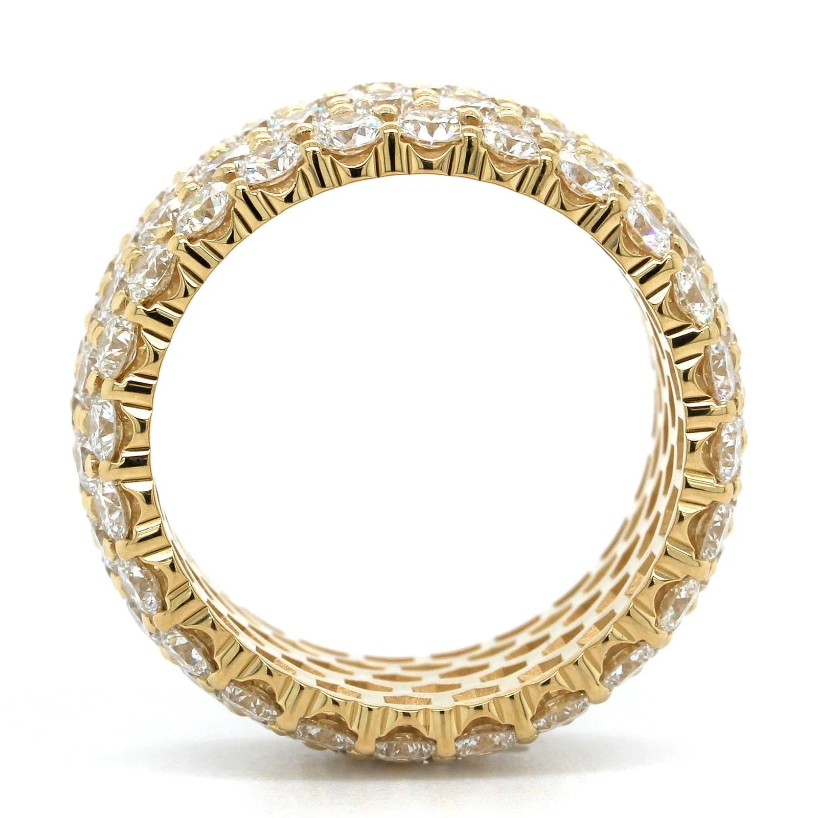 18K Yellow Gold 5 Row Diamond Eternity Band - Image 3