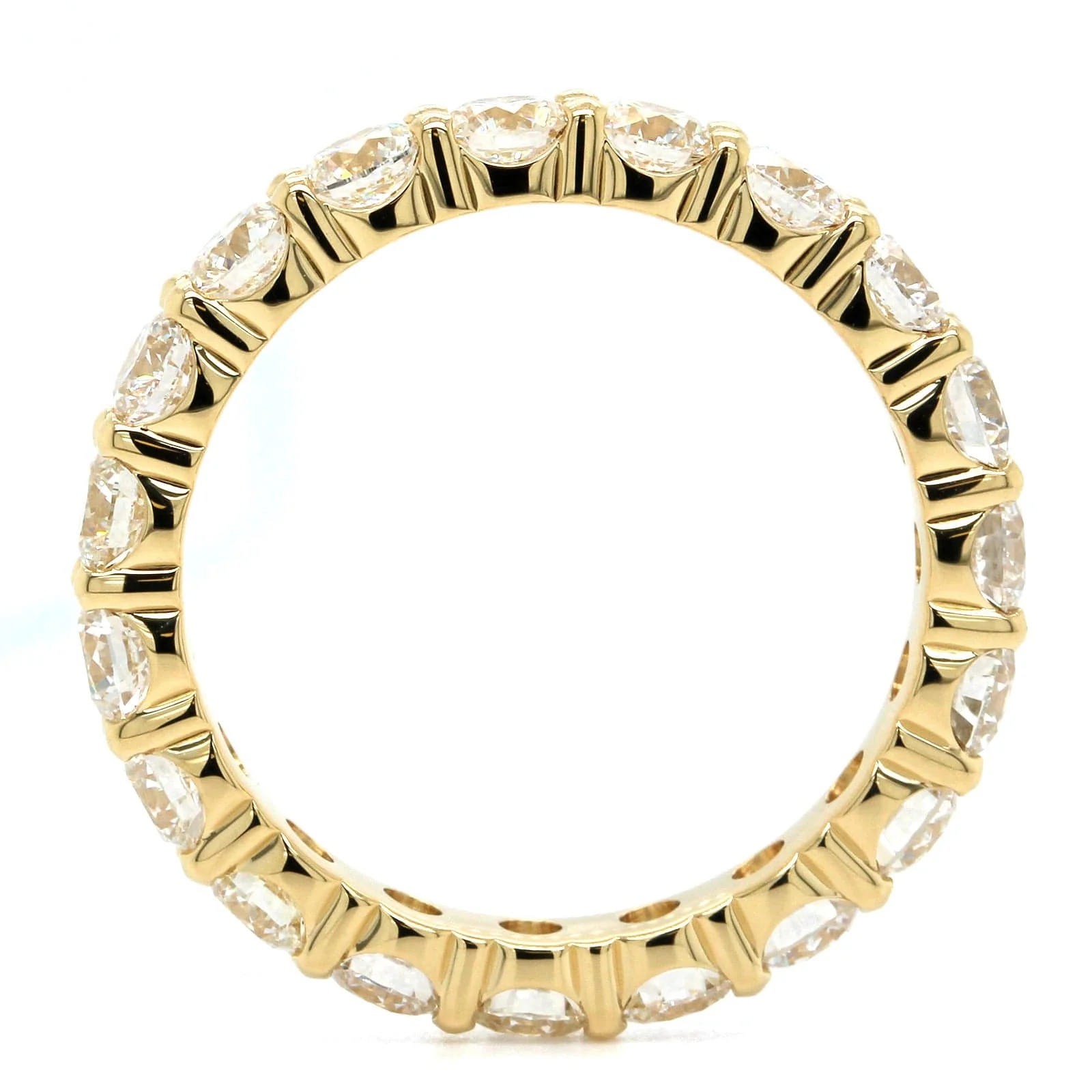 18K Yellow Gold Shared Prong Diamond Eternity Band - Image 3