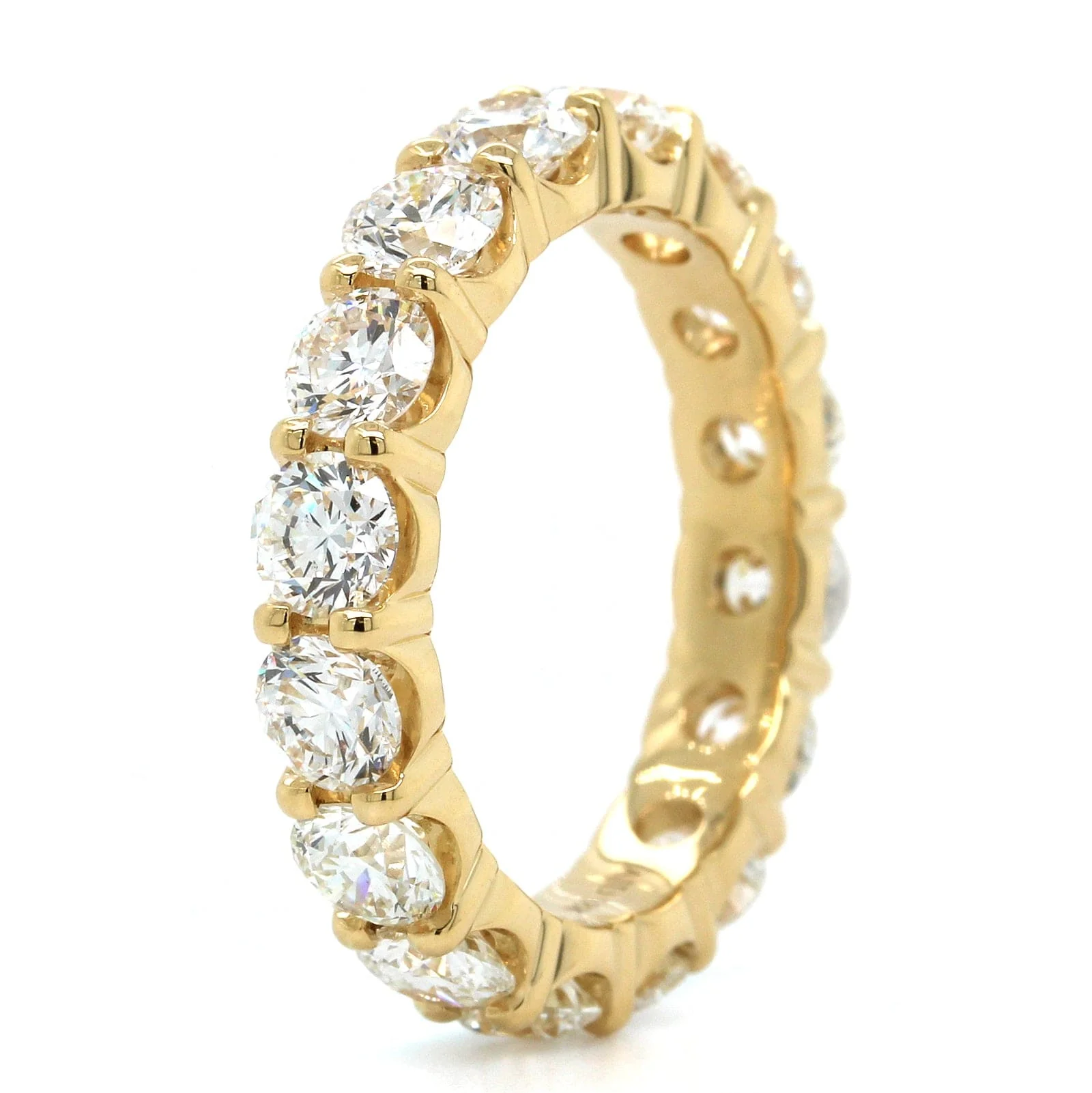 18K Yellow Gold Shared Prong Diamond Eternity Band - Image 2