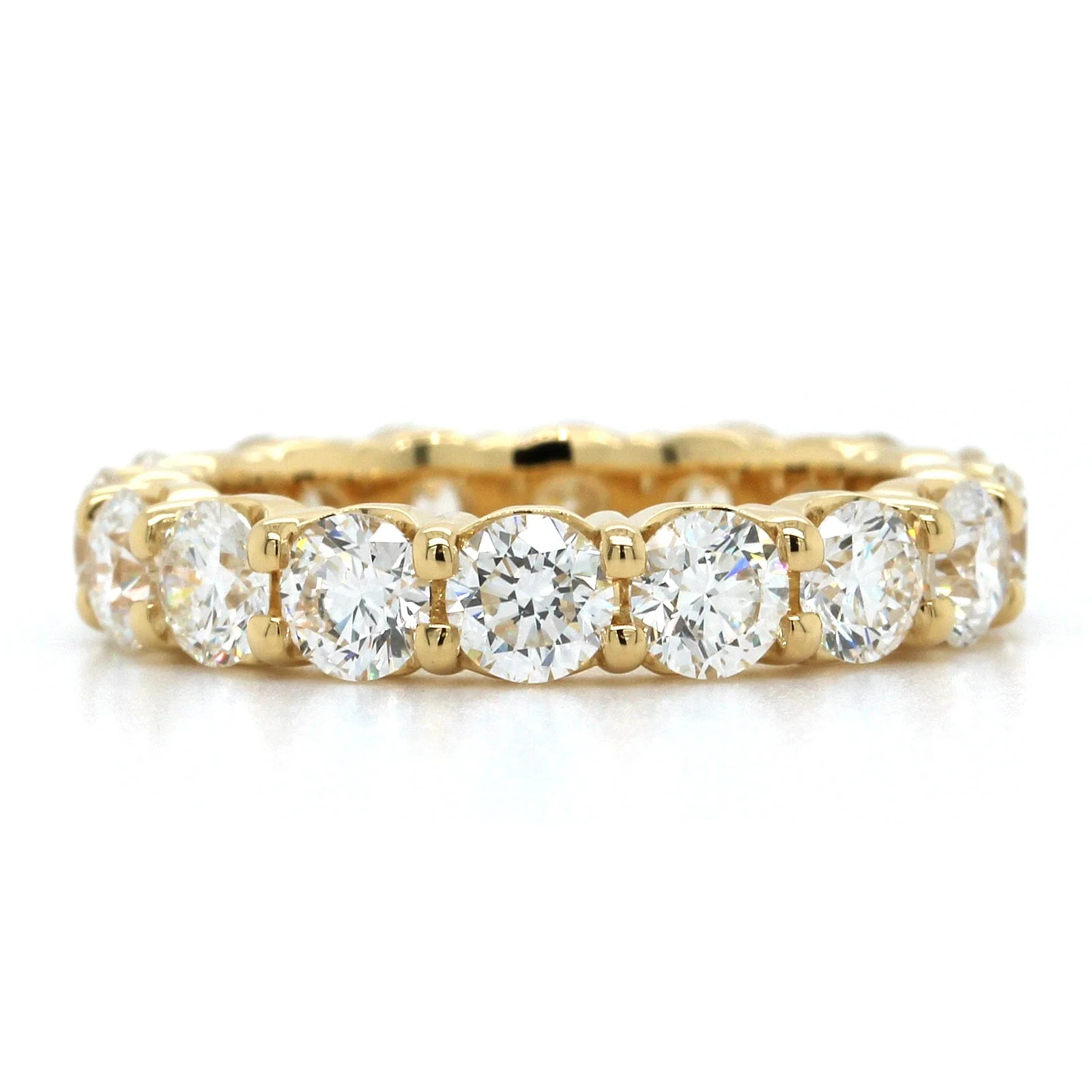 18K Yellow Gold Shared Prong Diamond Eternity Band - Image 4