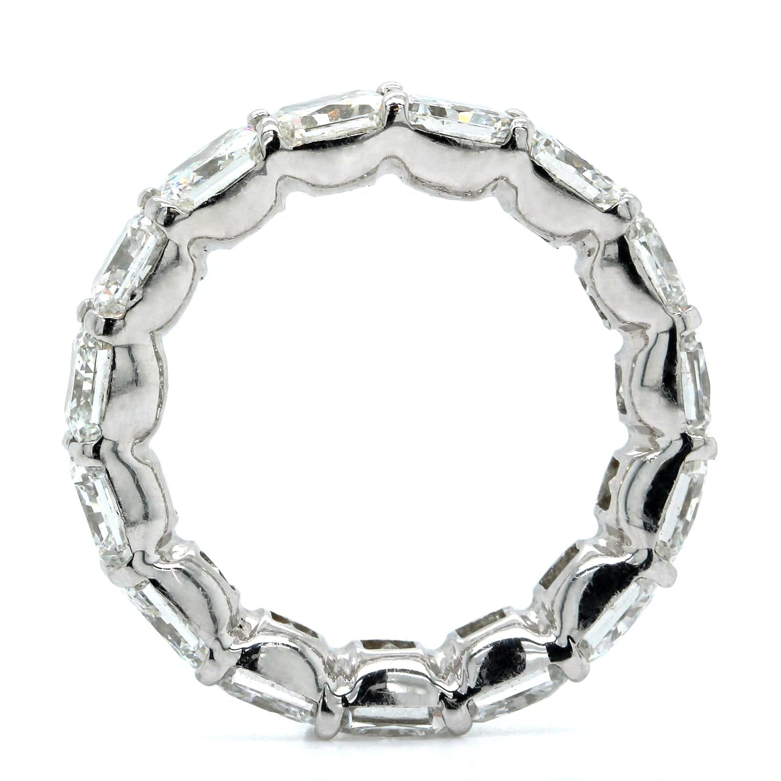 Platinum Shared Prong Radiant Cut Diamond Eternity Band - Image 3