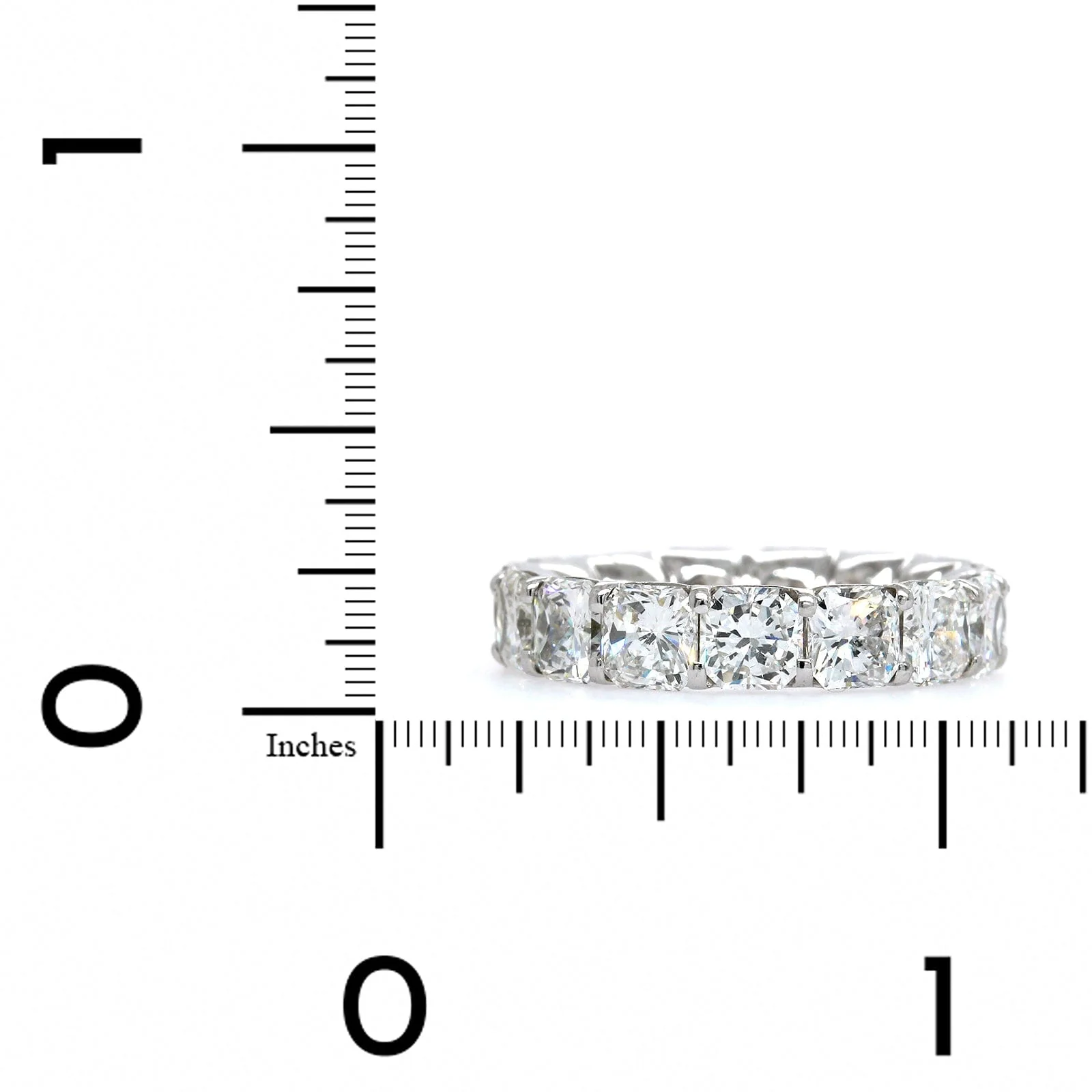 Platinum Shared Prong Radiant Cut Diamond Eternity Band - Image 4