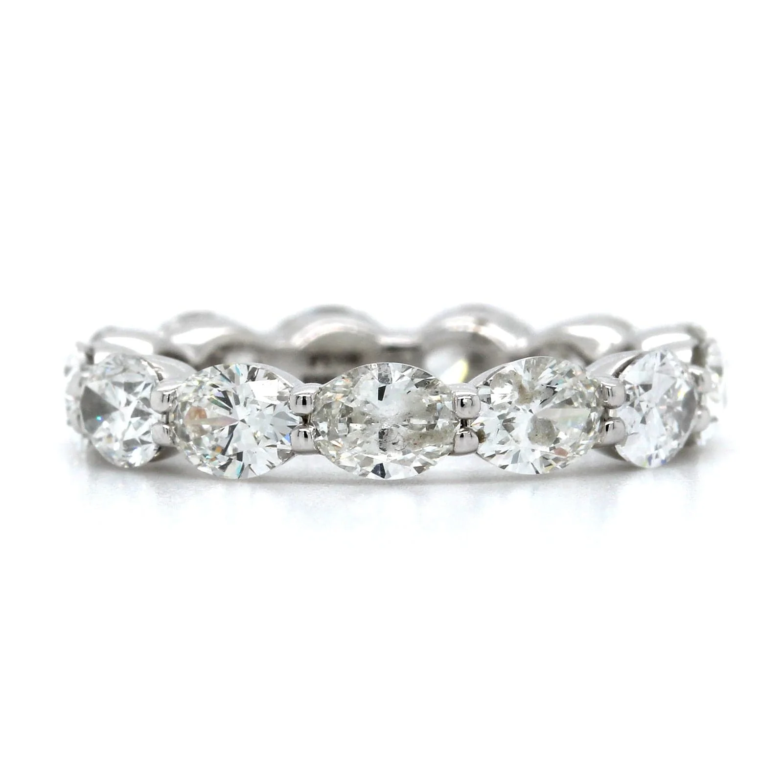 Platinum Shared Prong Oval Cut Diamond Eternity Band - Image 6
