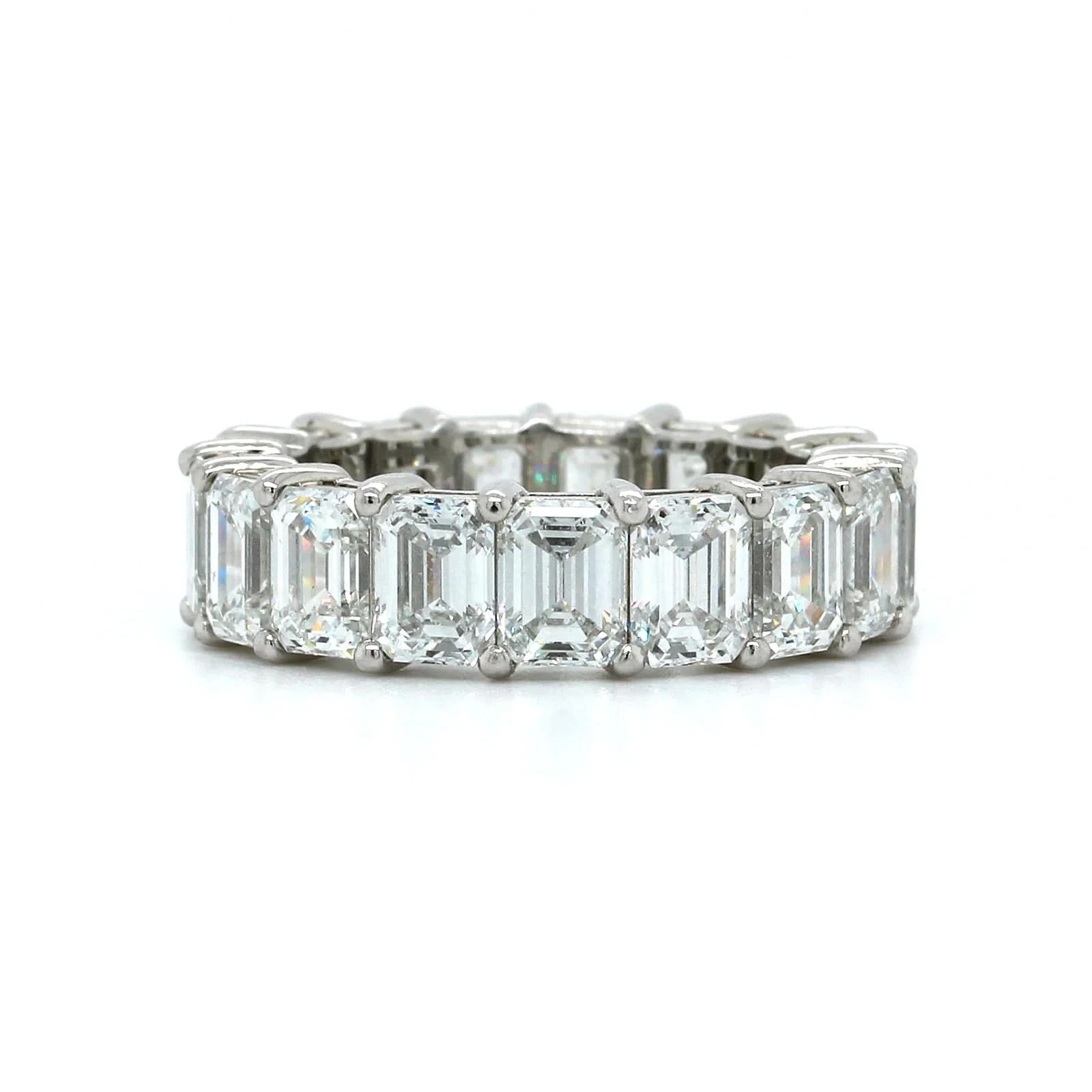 Platinum Emerald Cut Diamond Eternity Band