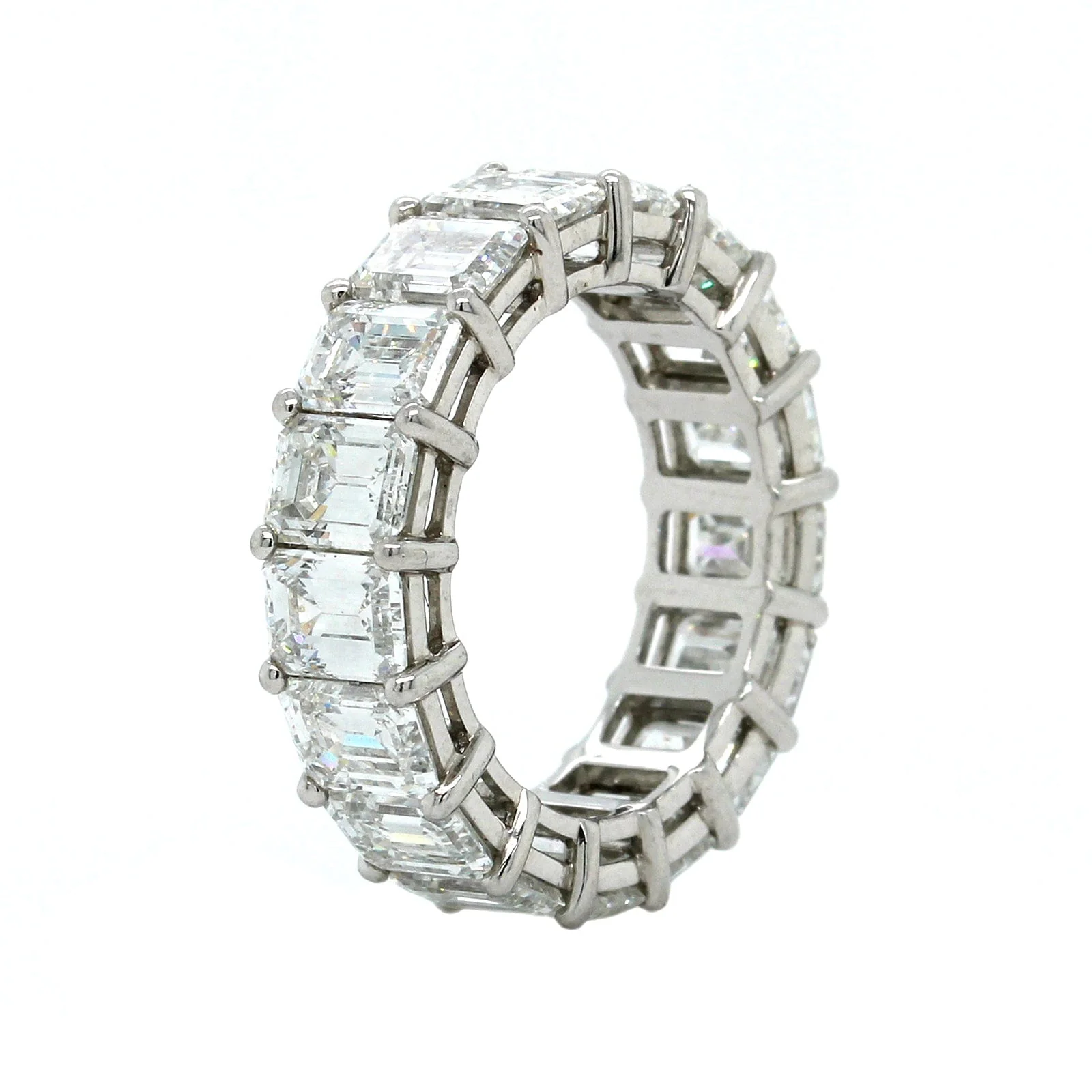 Platinum Emerald Cut Diamond Eternity Band - Image 2