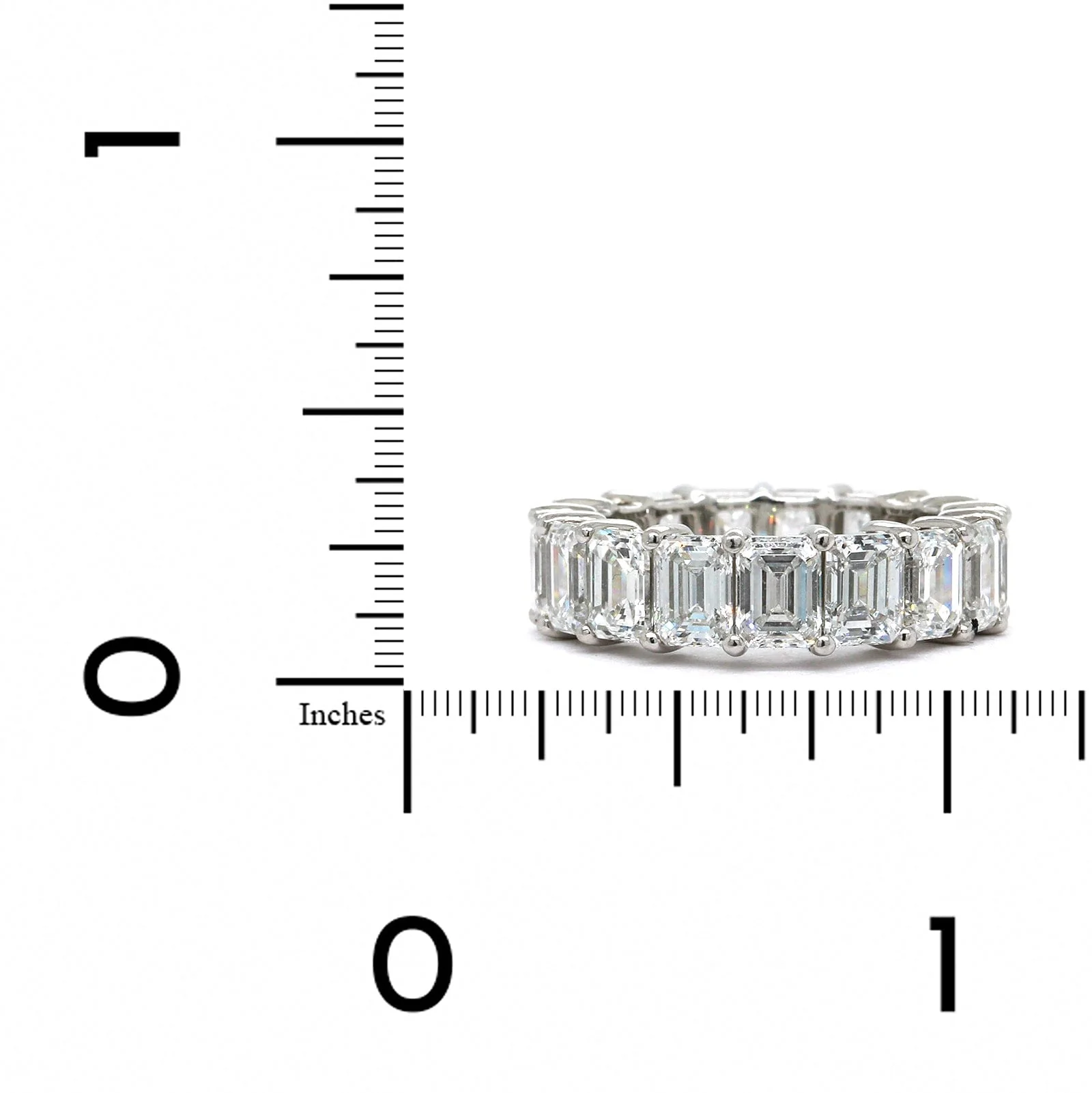 Platinum Emerald Cut Diamond Eternity Band - Image 3