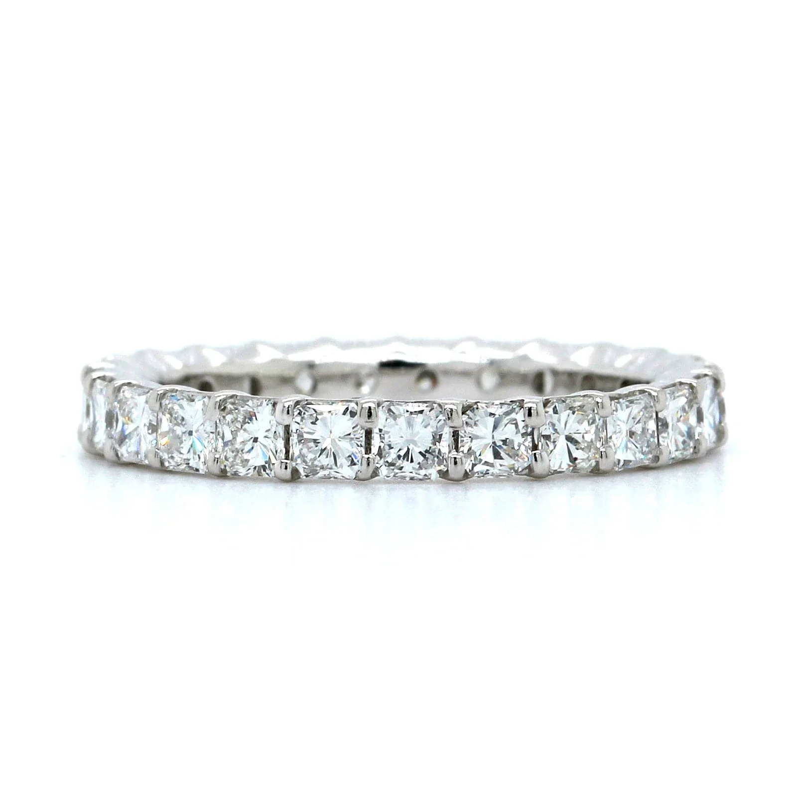 Platinum Radiant Cut Diamond Eternity Band