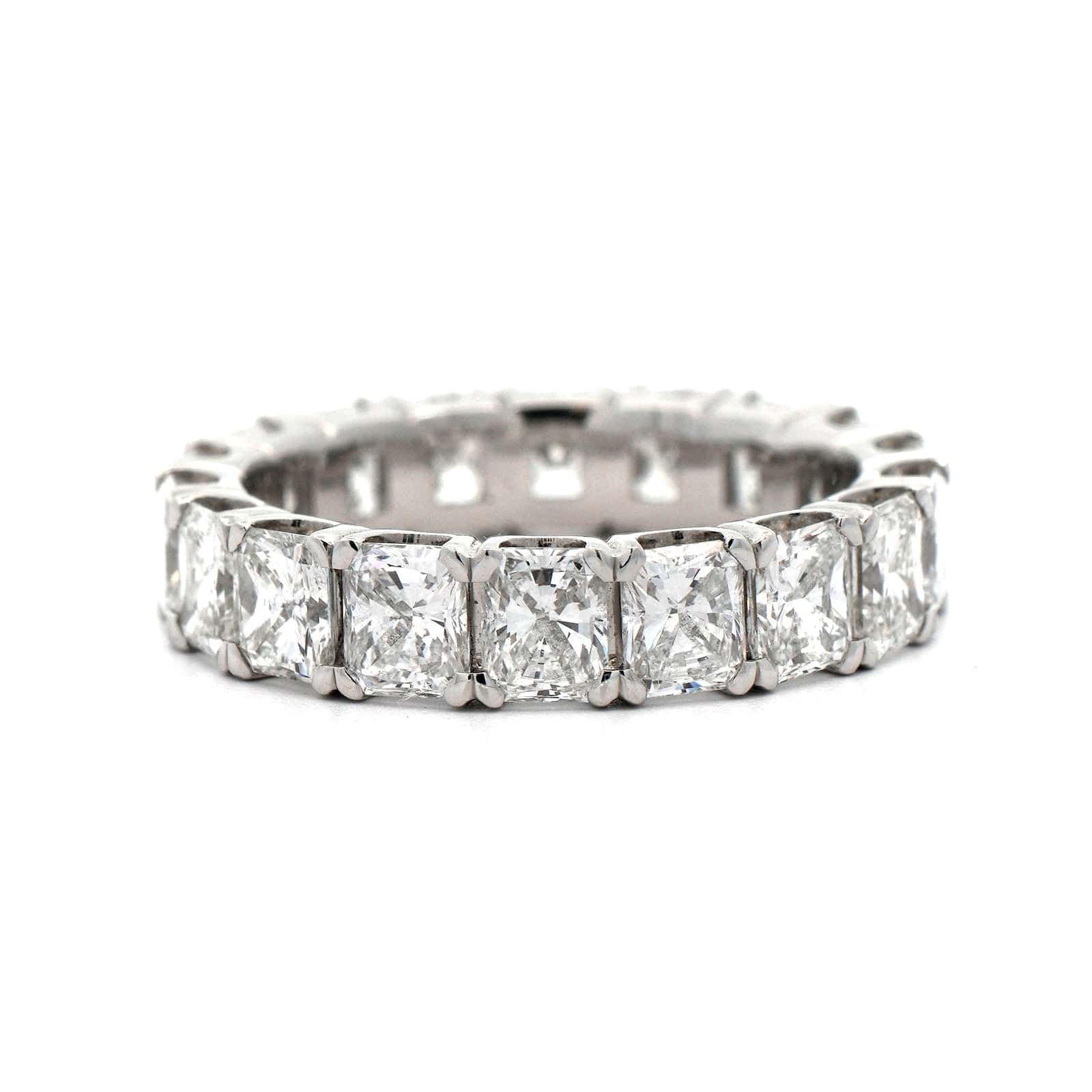 Platinum Radiant Cut Diamond Eternity Band