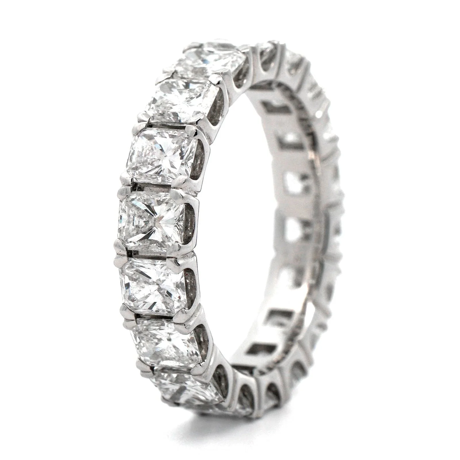 Platinum Radiant Cut Diamond Eternity Band - Image 2