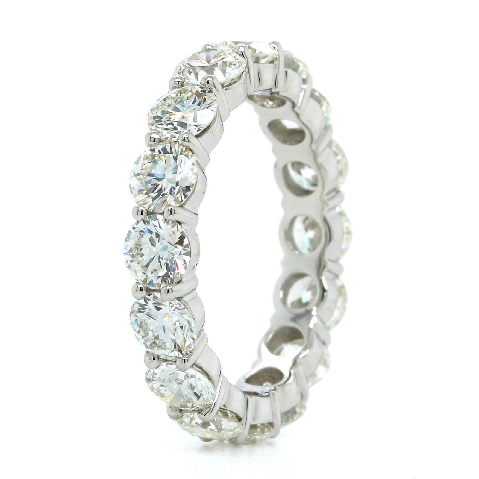 Platinum Shared Prong Eternity Diamond Band - Image 2