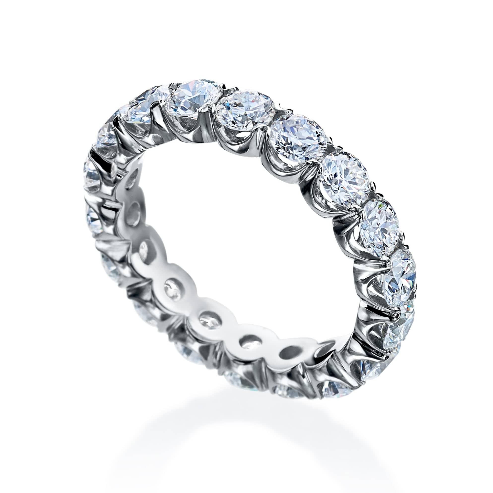 Platinum Shared Prong Diamond Eternity Band