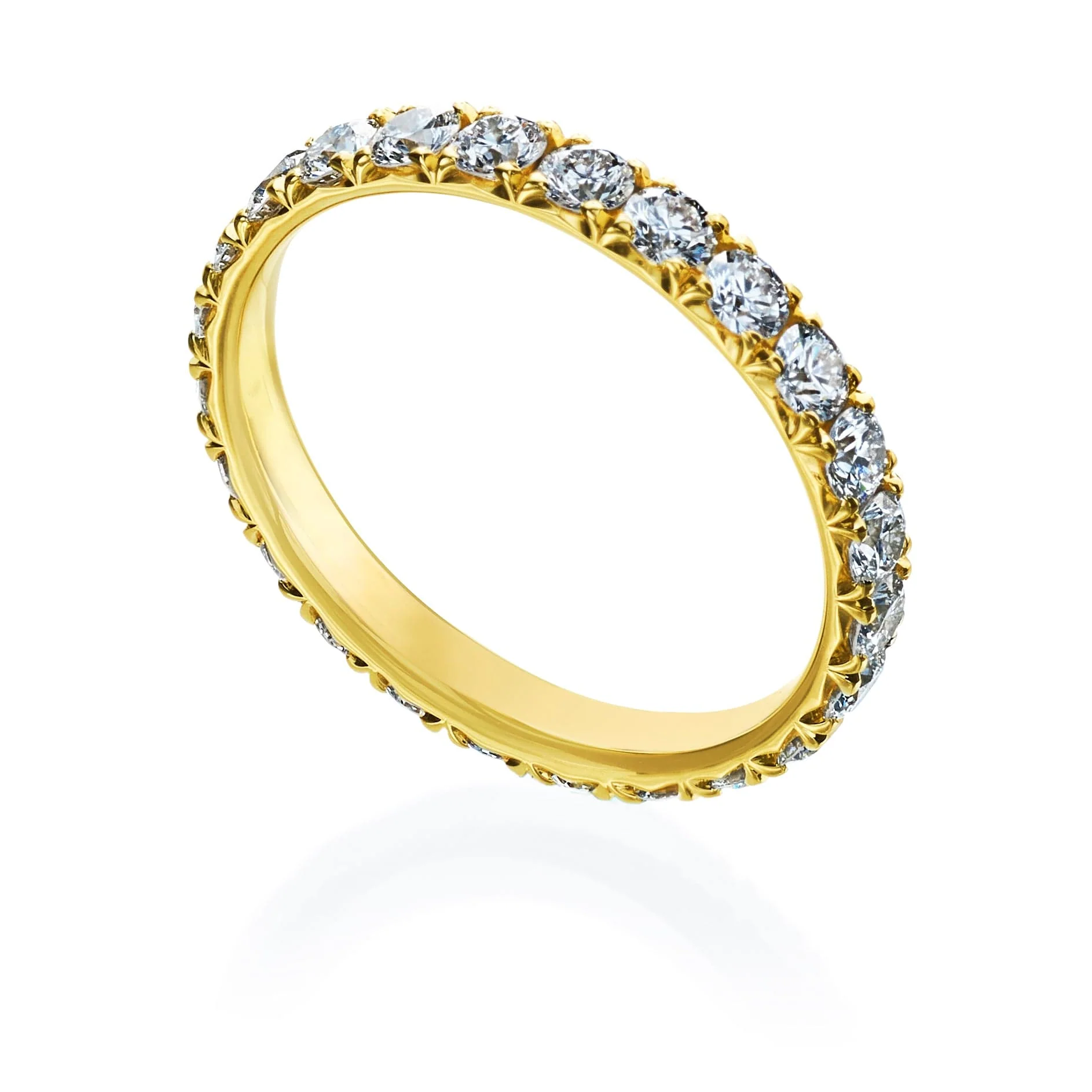18K Yellow Gold Prong Set Diamond Eternity Band