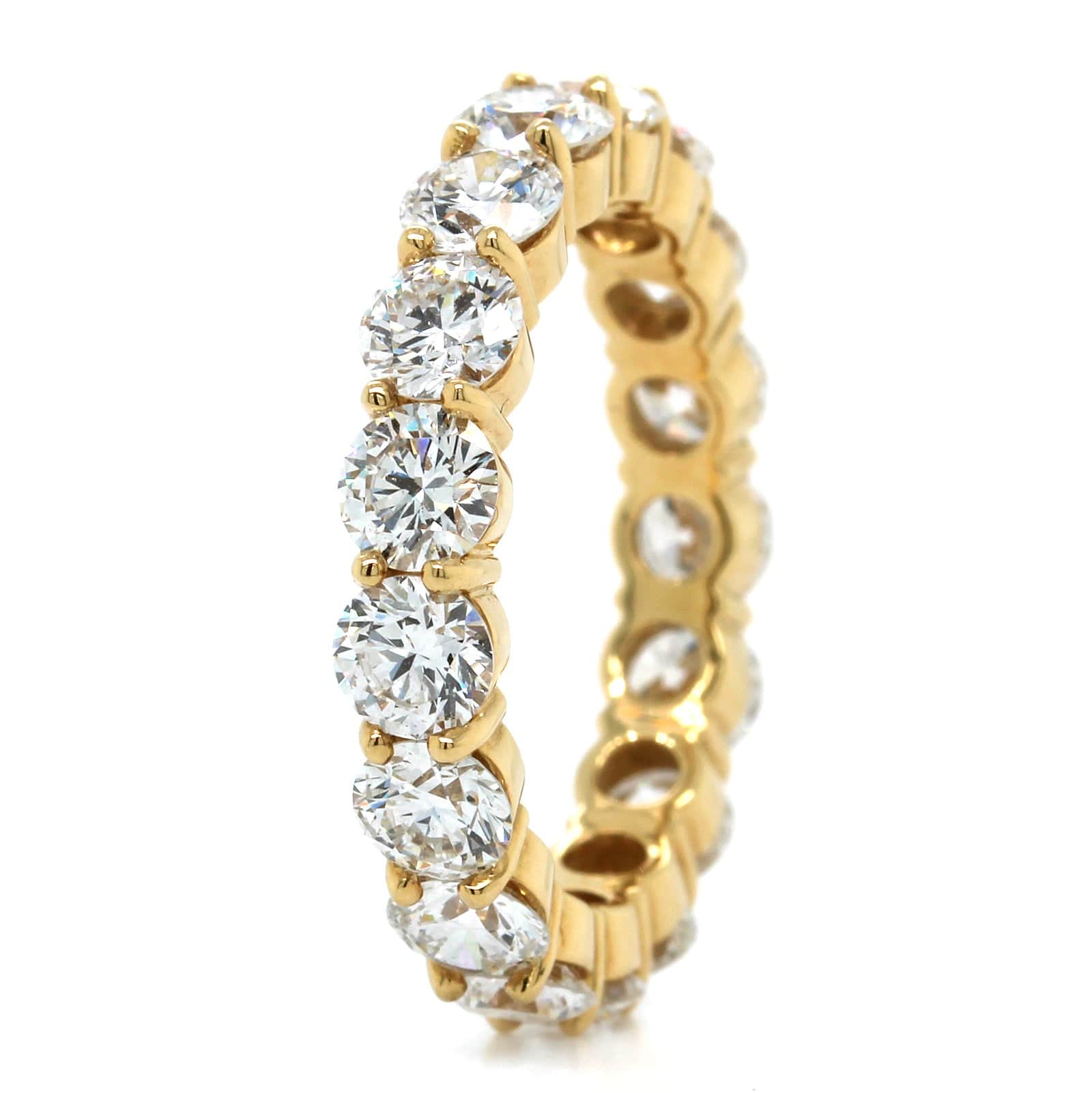 18K Yellow Gold Ideal Cut Diamond Eternity Band - Image 2