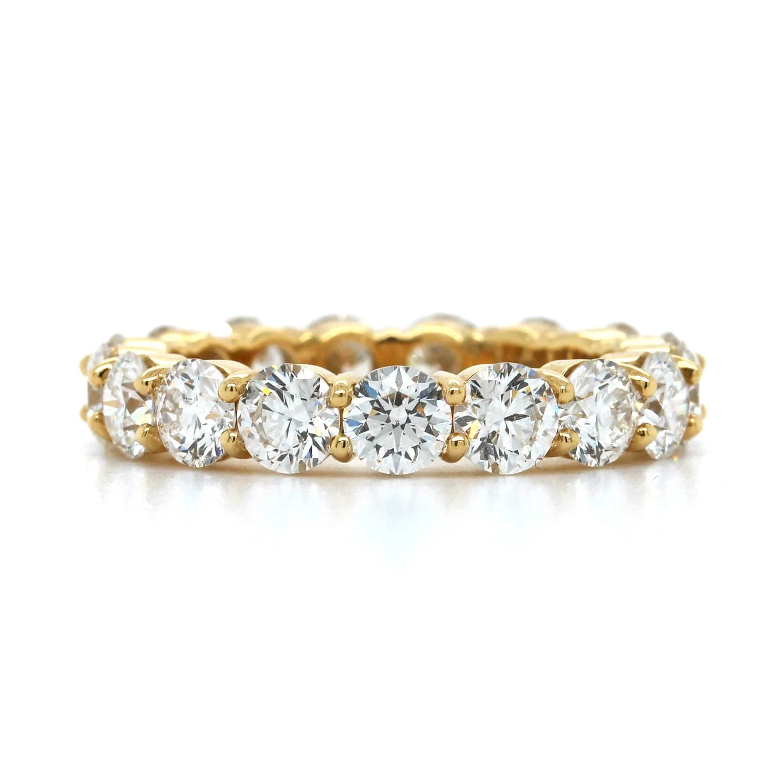 18K Yellow Gold Ideal Cut Diamond Eternity Band - Image 5