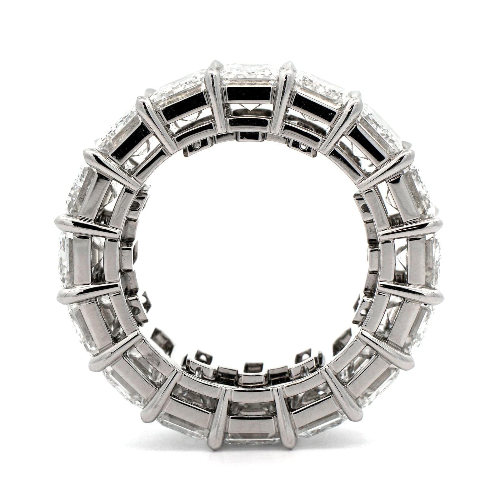 Platinum Emerald Cut Diamond Eternity Band - Image 3