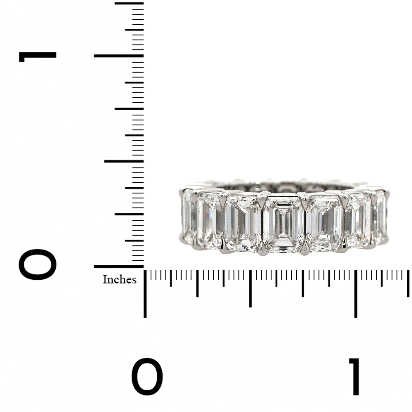 Platinum Emerald Cut Diamond Eternity Band - Image 4