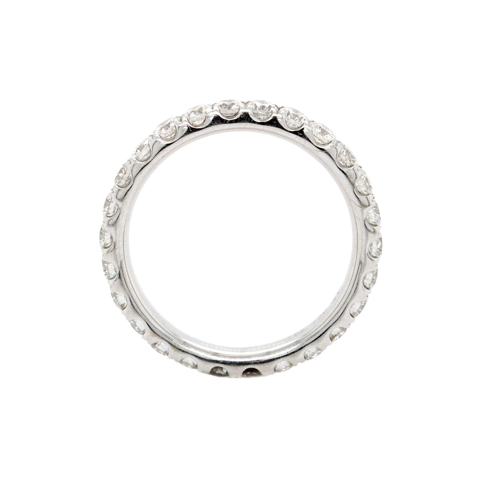 18K White Gold Diamond Shared Prong Eternity Band - Image 3